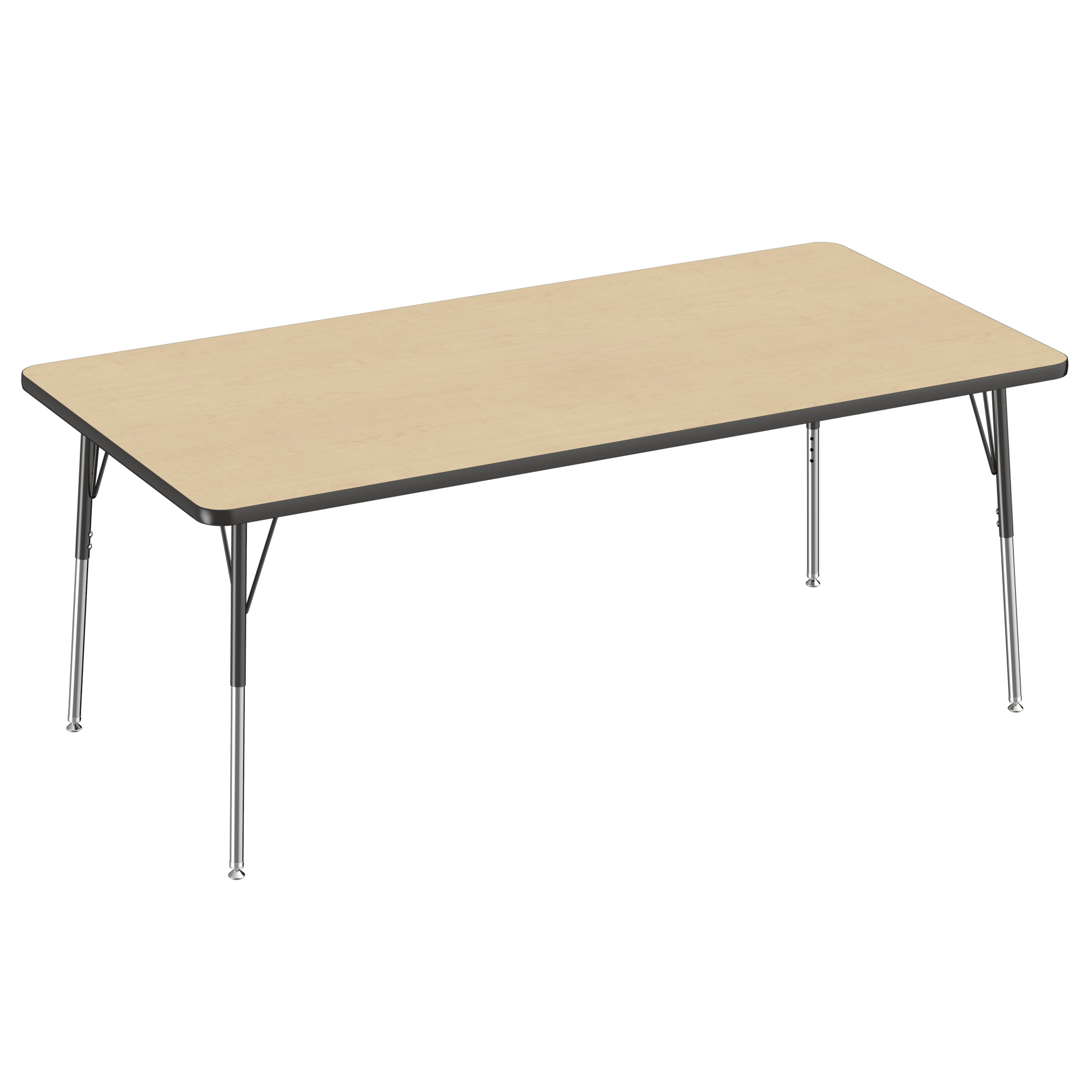 FDP 36" x 72" Rectangle T - Molding Activity Table with Adjustable Standard Swivel Glide Legs (FDP - 10035 - XX) - SchoolOutlet