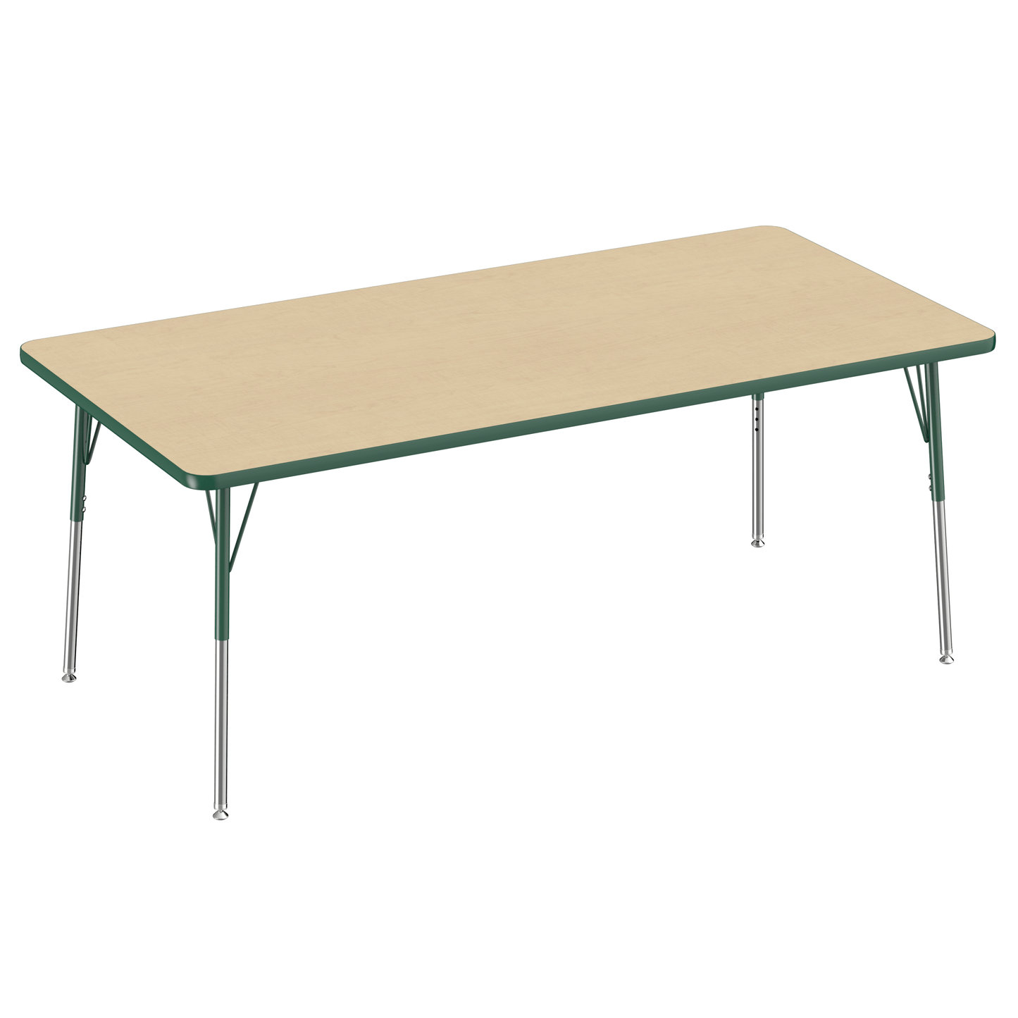 FDP 36" x 72" Rectangle T - Molding Activity Table with Adjustable Standard Swivel Glide Legs (FDP - 10035 - XX) - SchoolOutlet