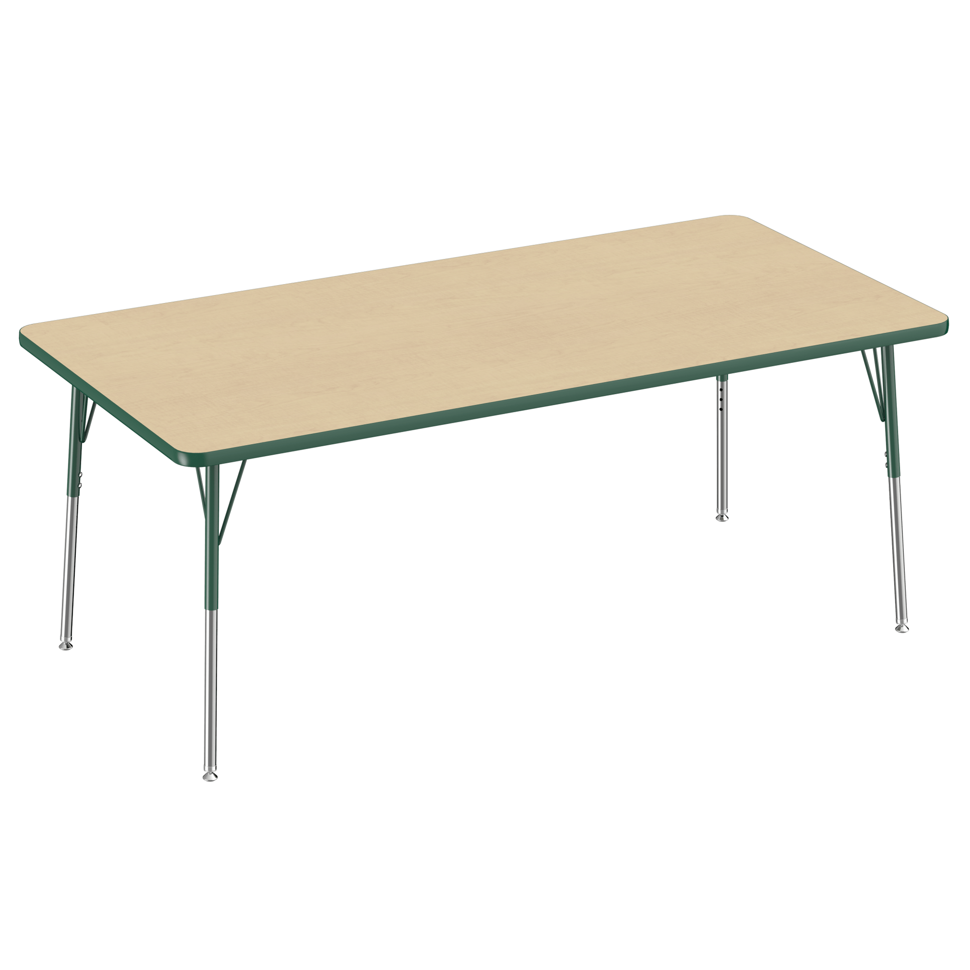 FDP 36" x 72" Rectangle T - Molding Activity Table with Adjustable Standard Swivel Glide Legs (FDP - 10035 - XX) - SchoolOutlet