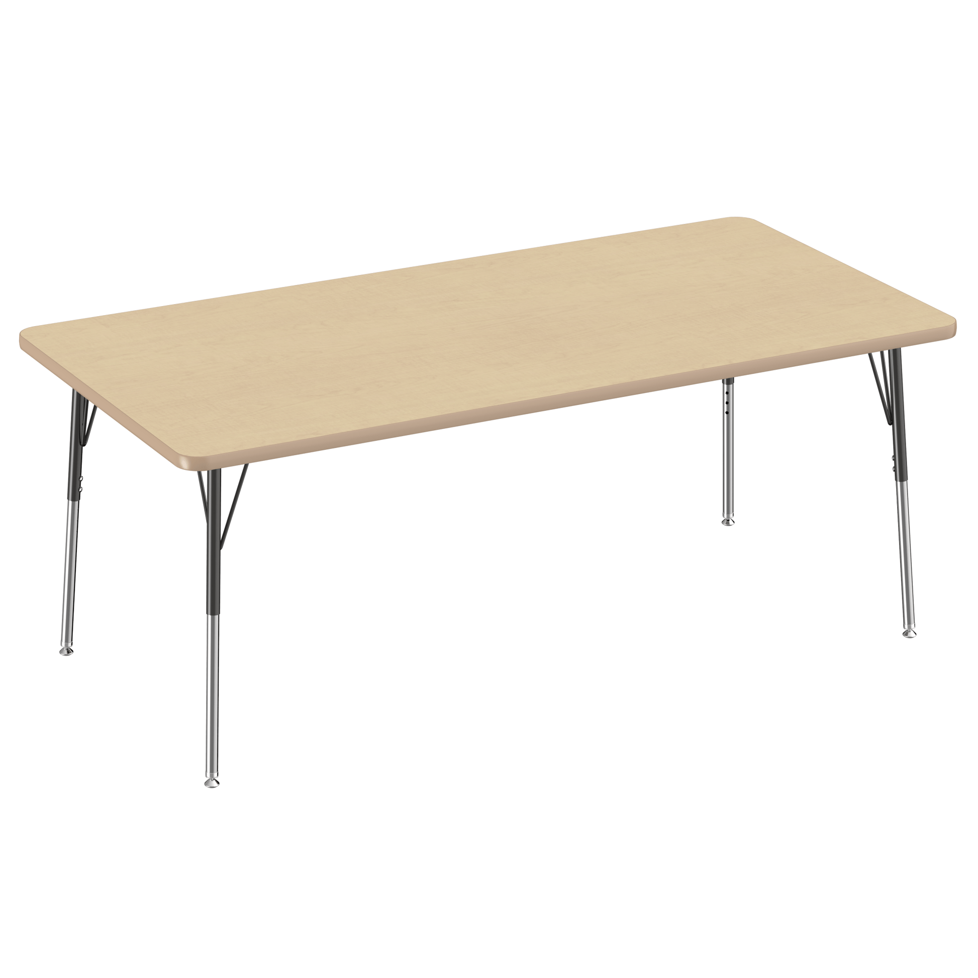 FDP 36" x 72" Rectangle T - Molding Activity Table with Adjustable Standard Swivel Glide Legs (FDP - 10035 - XX) - SchoolOutlet