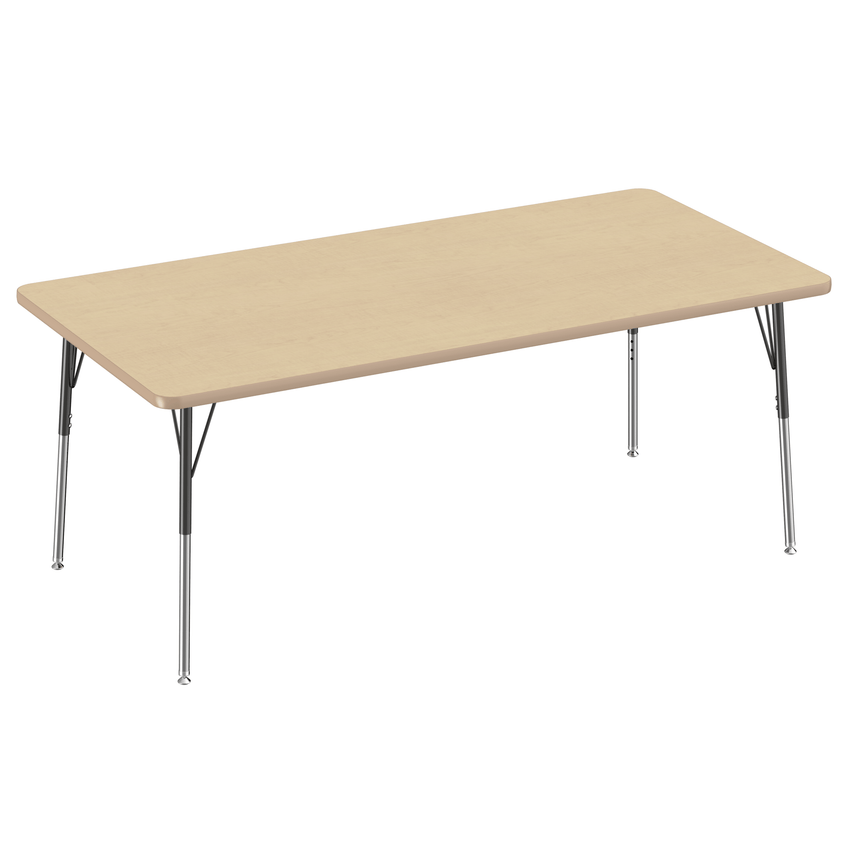 FDP 36" x 72" Rectangle T - Molding Activity Table with Adjustable Standard Swivel Glide Legs (FDP - 10035 - XX) - SchoolOutlet