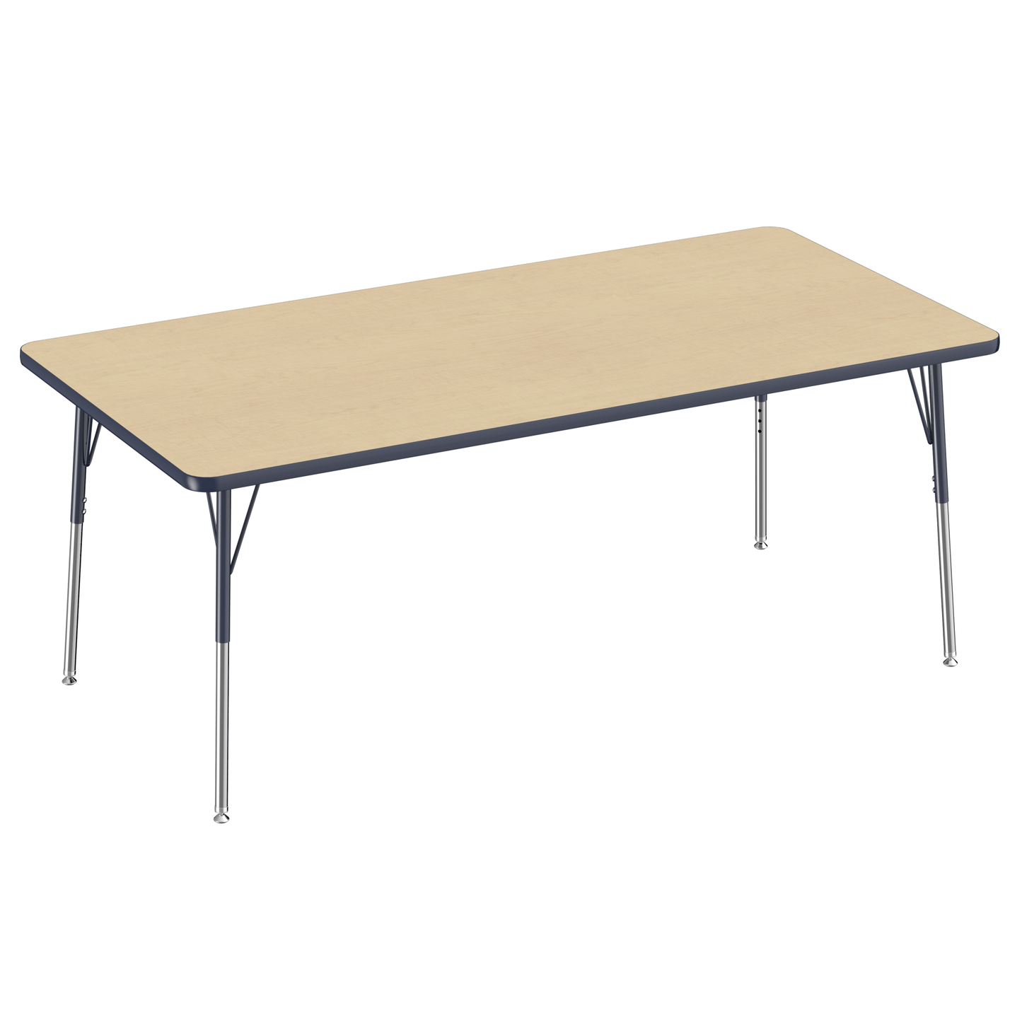 FDP 36" x 72" Rectangle T - Molding Activity Table with Adjustable Standard Swivel Glide Legs (FDP - 10035 - XX) - SchoolOutlet