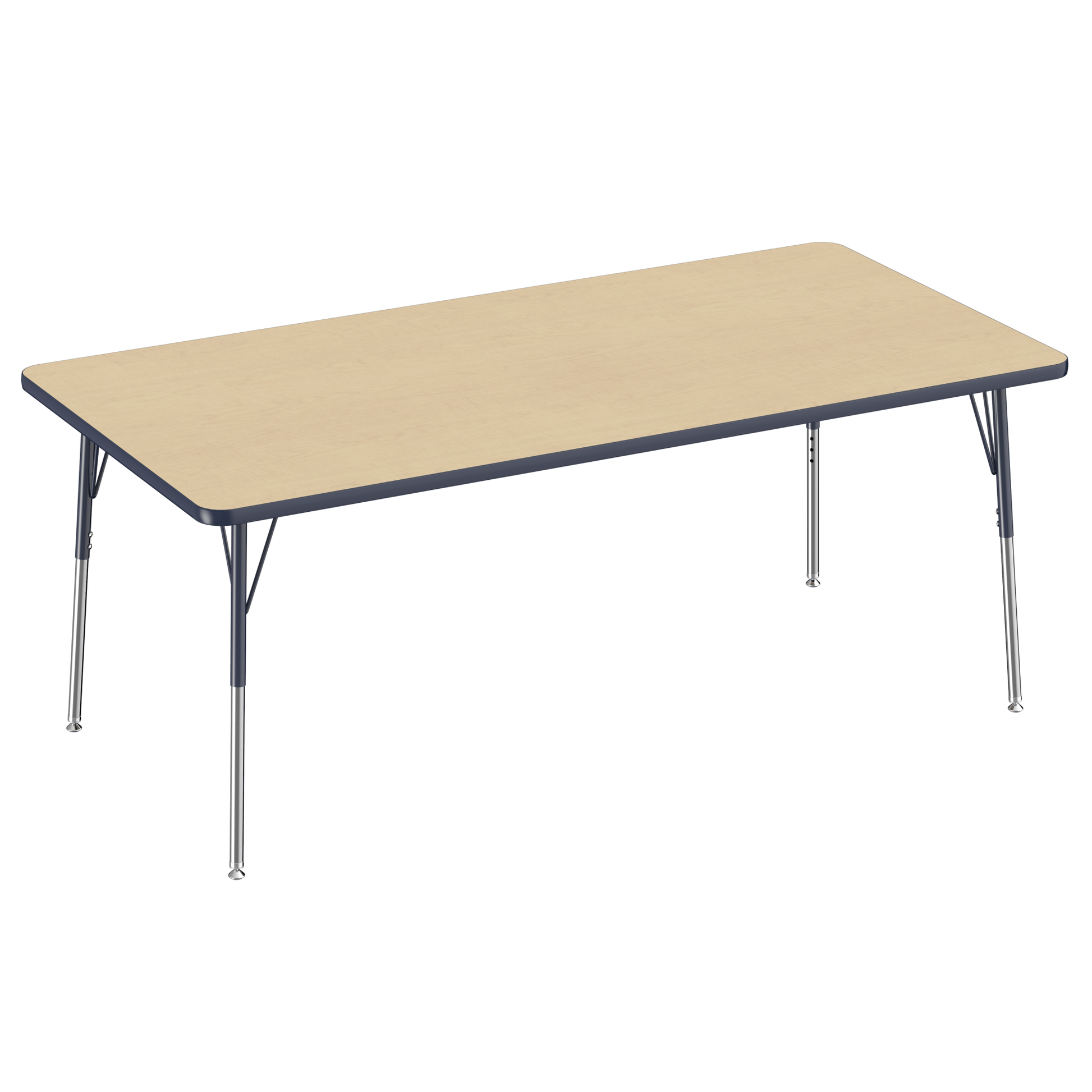 FDP 36" x 72" Rectangle T - Molding Activity Table with Adjustable Standard Swivel Glide Legs (FDP - 10035 - XX) - SchoolOutlet