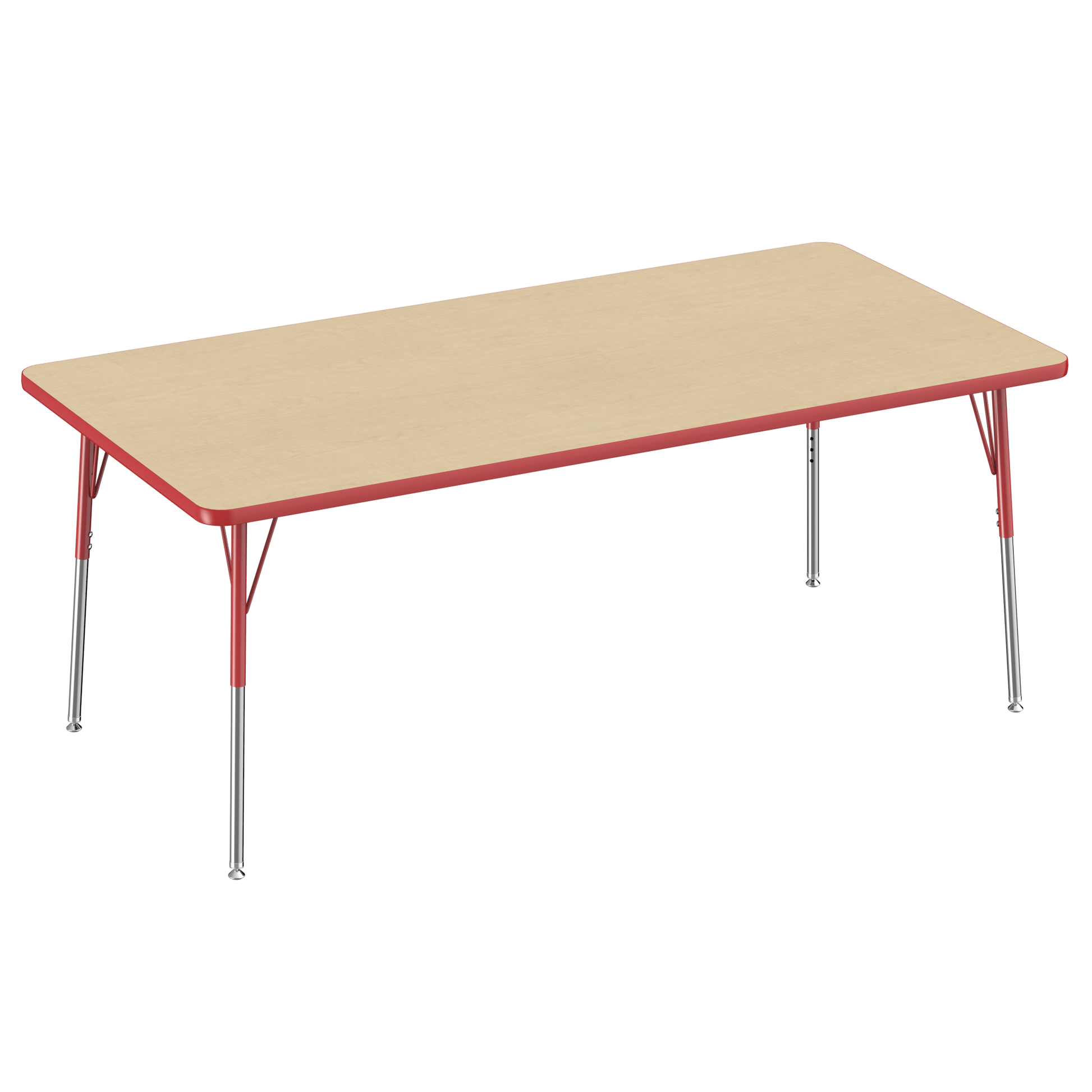 FDP 36" x 72" Rectangle T - Molding Activity Table with Adjustable Standard Swivel Glide Legs (FDP - 10035 - XX) - SchoolOutlet