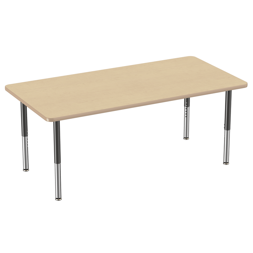 FDP 36" x 72" Rectangle T - Molding Activity Table with Adjustable Super Legs (FDP - 10038 - XX) - SchoolOutlet