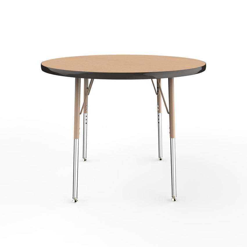 FDP 36" Round T - Molding Activity Table with Adjustable Standard Swivel Glide Legs (FDP - 10039 - XX) - SchoolOutlet