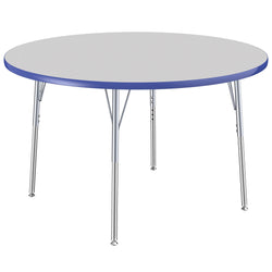 FDP 48" Round T-Molding Activity Table with Adjustable Standard Swivel Glide Legs (FDP-10043-XX)