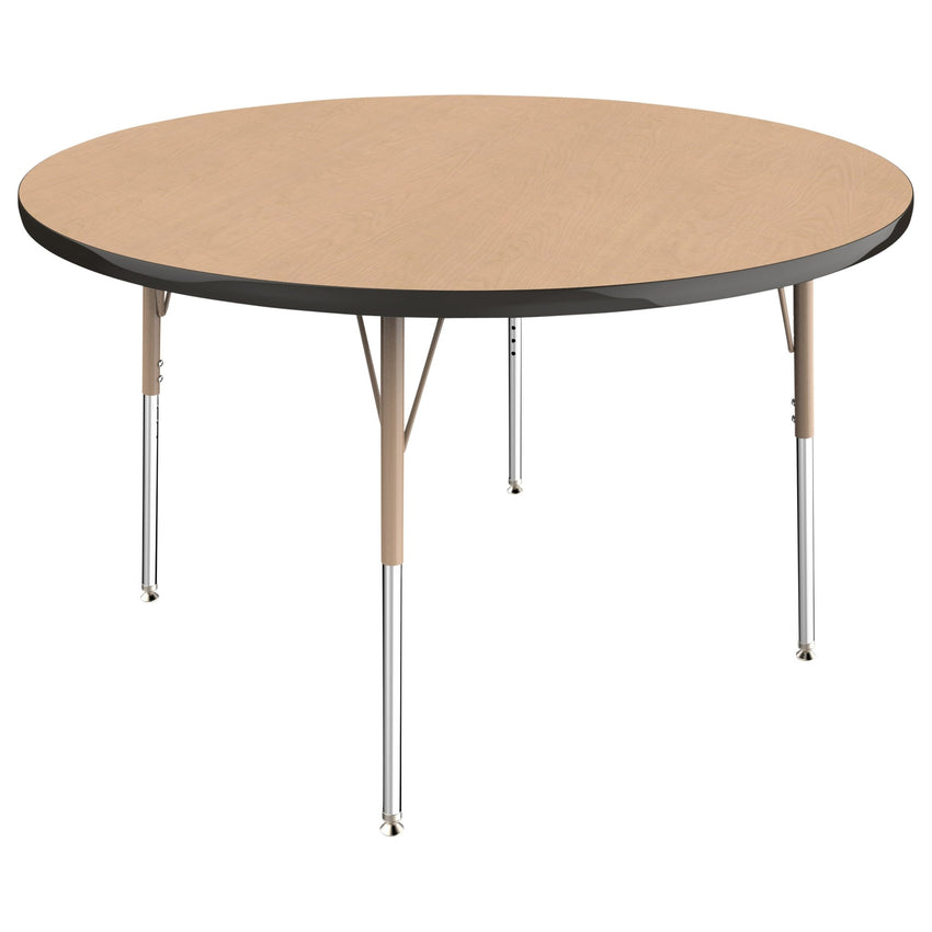 FDP 48" Round T - Molding Activity Table with Adjustable Standard Swivel Glide Legs (FDP - 10043 - XX) - SchoolOutlet