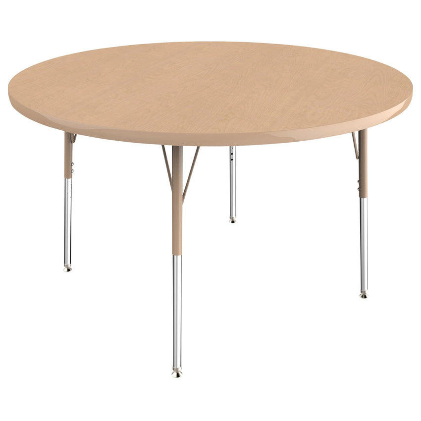 FDP 48" Round T - Molding Activity Table with Adjustable Standard Swivel Glide Legs (FDP - 10043 - XX) - SchoolOutlet