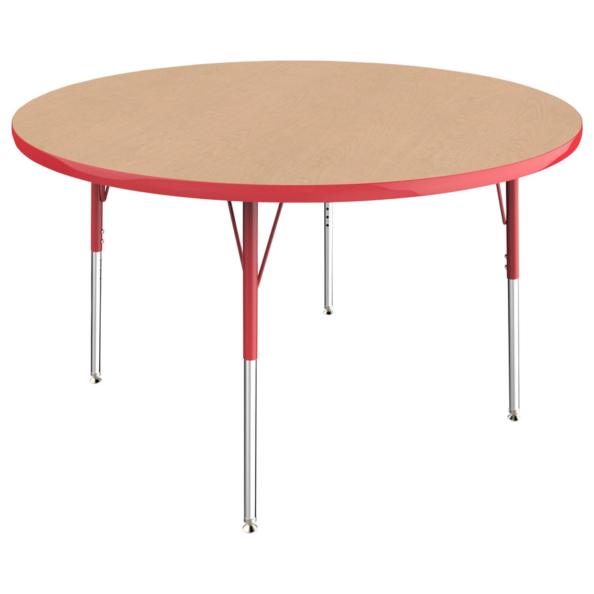 FDP 48" Round T - Molding Activity Table with Adjustable Standard Swivel Glide Legs (FDP - 10043 - XX) - SchoolOutlet