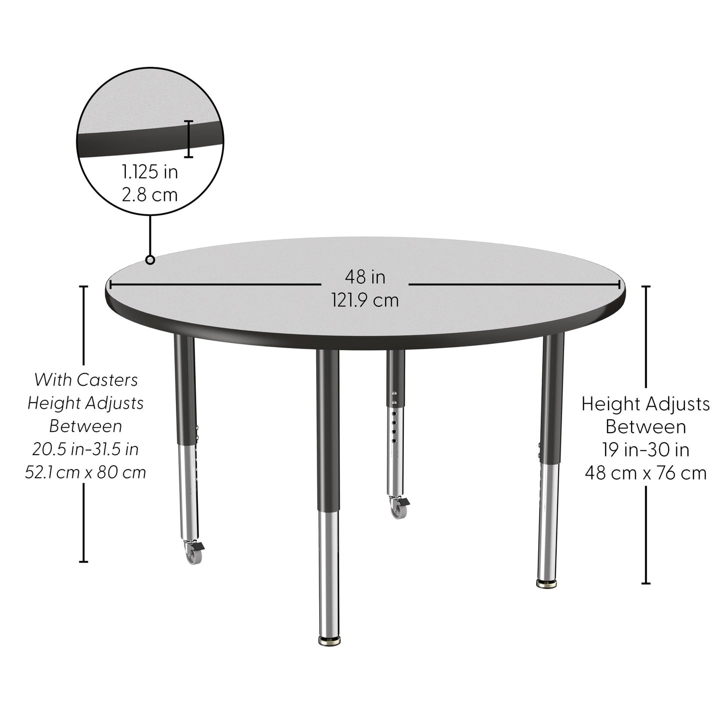 FDP 48" Round T - Molding Activity Table with Adjustable Super Legs (FDP - 10046 - XX) - SchoolOutlet