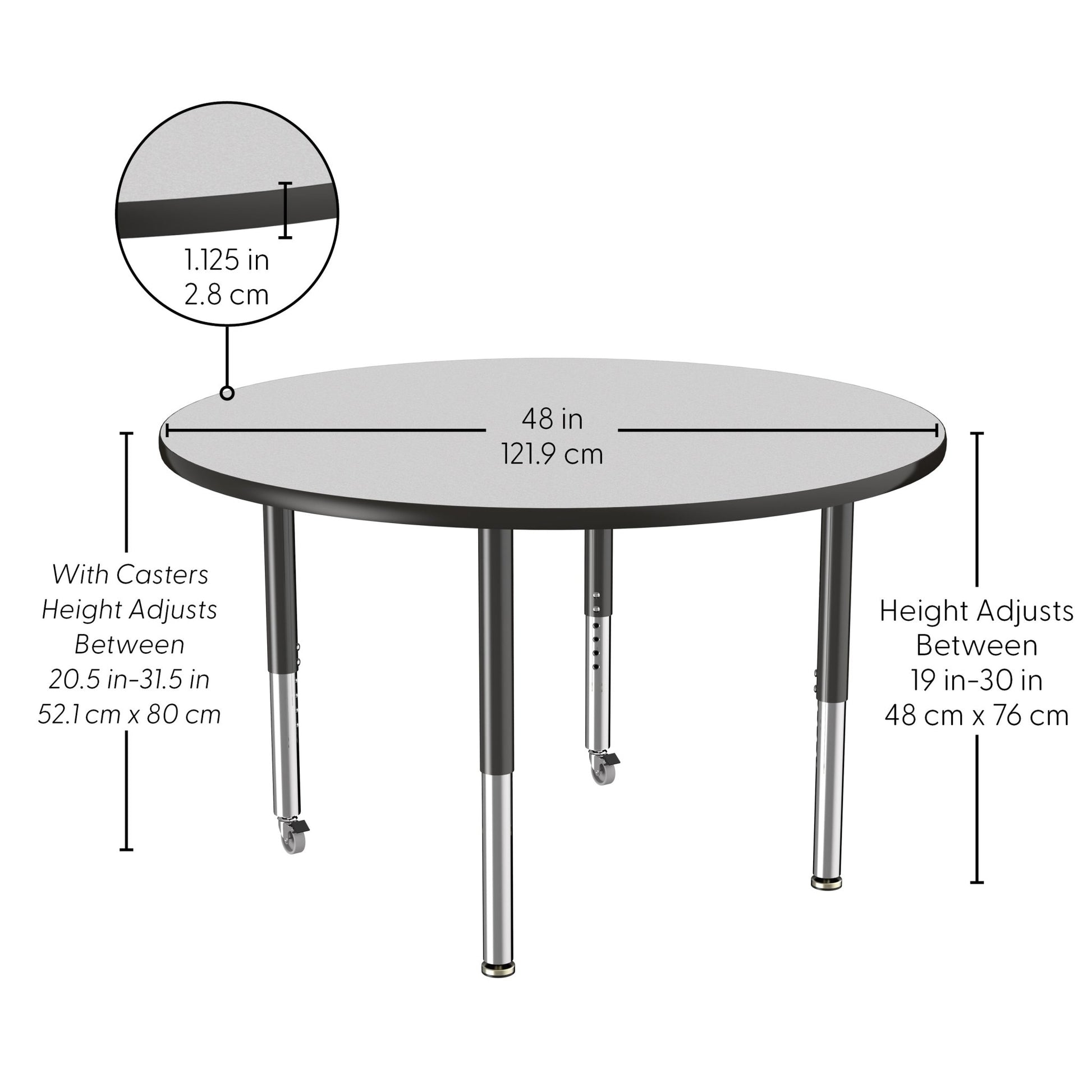 FDP 48" Round T - Molding Activity Table with Adjustable Super Legs (FDP - 10046 - XX) - SchoolOutlet