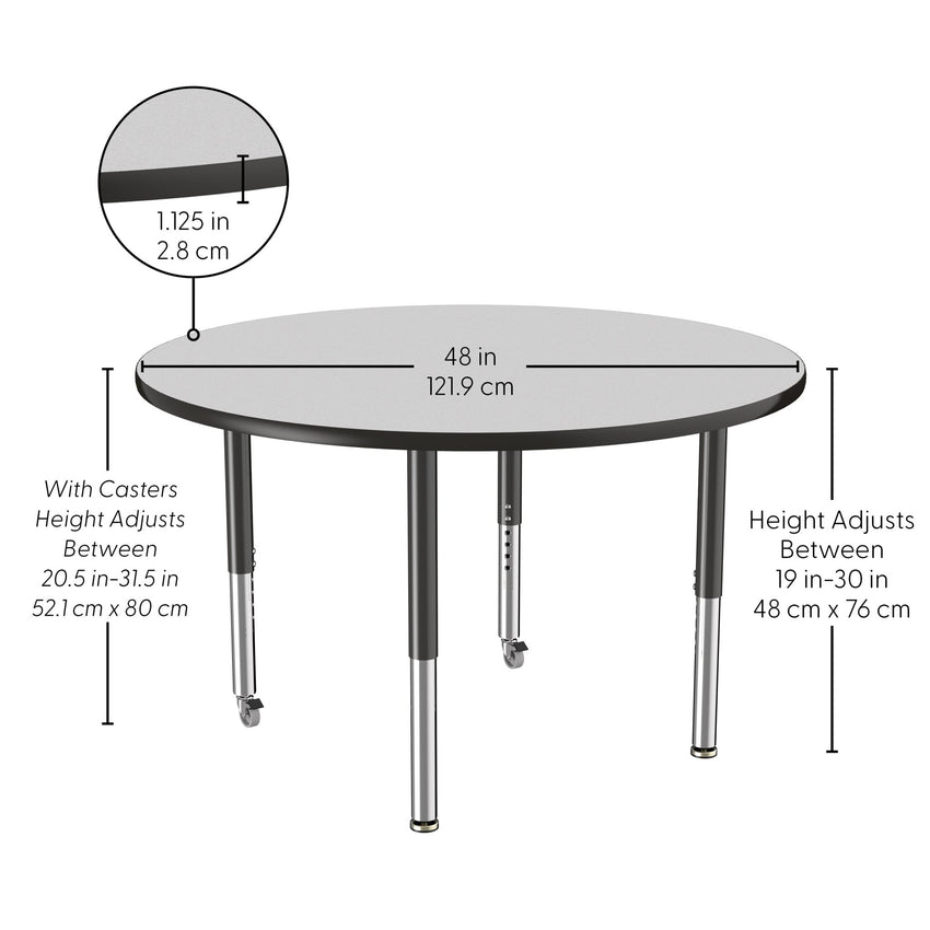 FDP 48" Round T - Molding Activity Table with Adjustable Super Legs (FDP - 10046 - XX) - SchoolOutlet