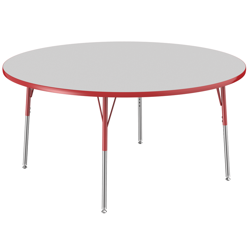 FDP 60" Round T - Molding Activity Table with Adjustable Standard Swivel Glide Legs (FDP - 10047 - XX) - SchoolOutlet