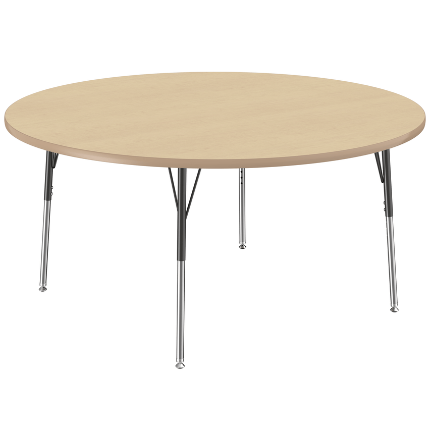 FDP 60" Round T - Molding Activity Table with Adjustable Standard Swivel Glide Legs (FDP - 10047 - XX) - SchoolOutlet