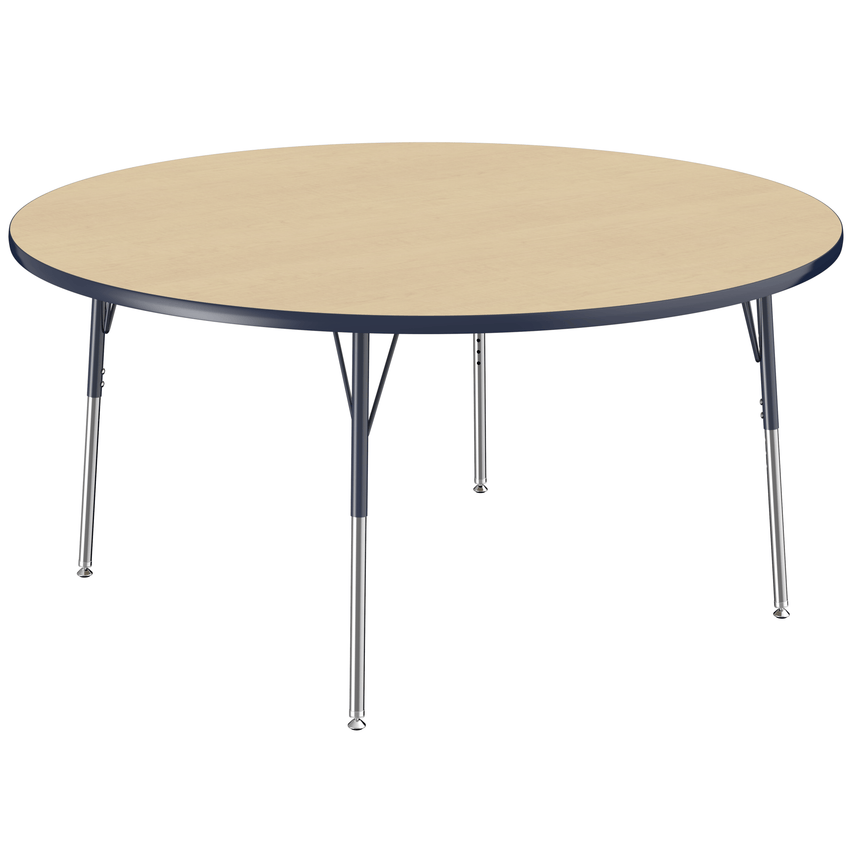 FDP 60" Round T - Molding Activity Table with Adjustable Standard Swivel Glide Legs (FDP - 10047 - XX) - SchoolOutlet