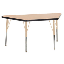 FDP 24" x 48" Trapezoid T-Molding Activity Table with Adjustable Standard Swivel Glide Legs (FDP-10066-XX)