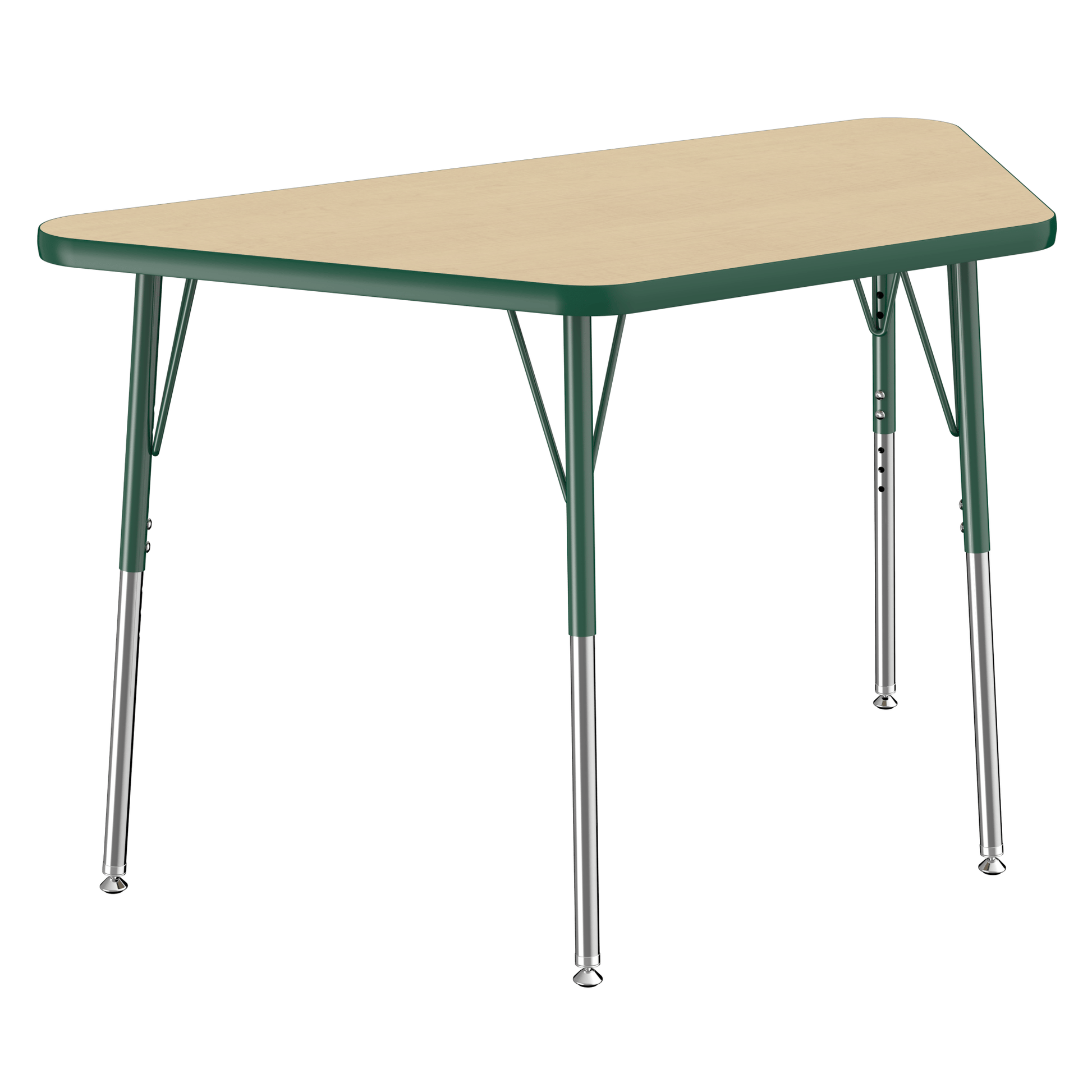 FDP 24" x 48" Trapezoid T - Molding Activity Table with Adjustable Standard Swivel Glide Legs (FDP - 10066 - XX) - SchoolOutlet