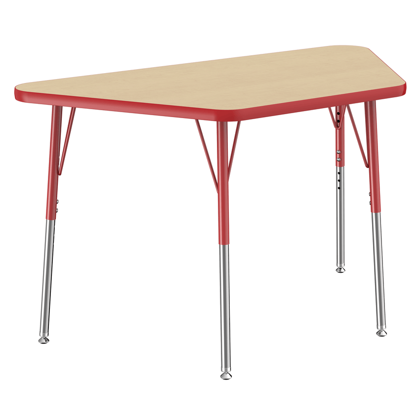 FDP 24" x 48" Trapezoid T - Molding Activity Table with Adjustable Standard Swivel Glide Legs (FDP - 10066 - XX) - SchoolOutlet
