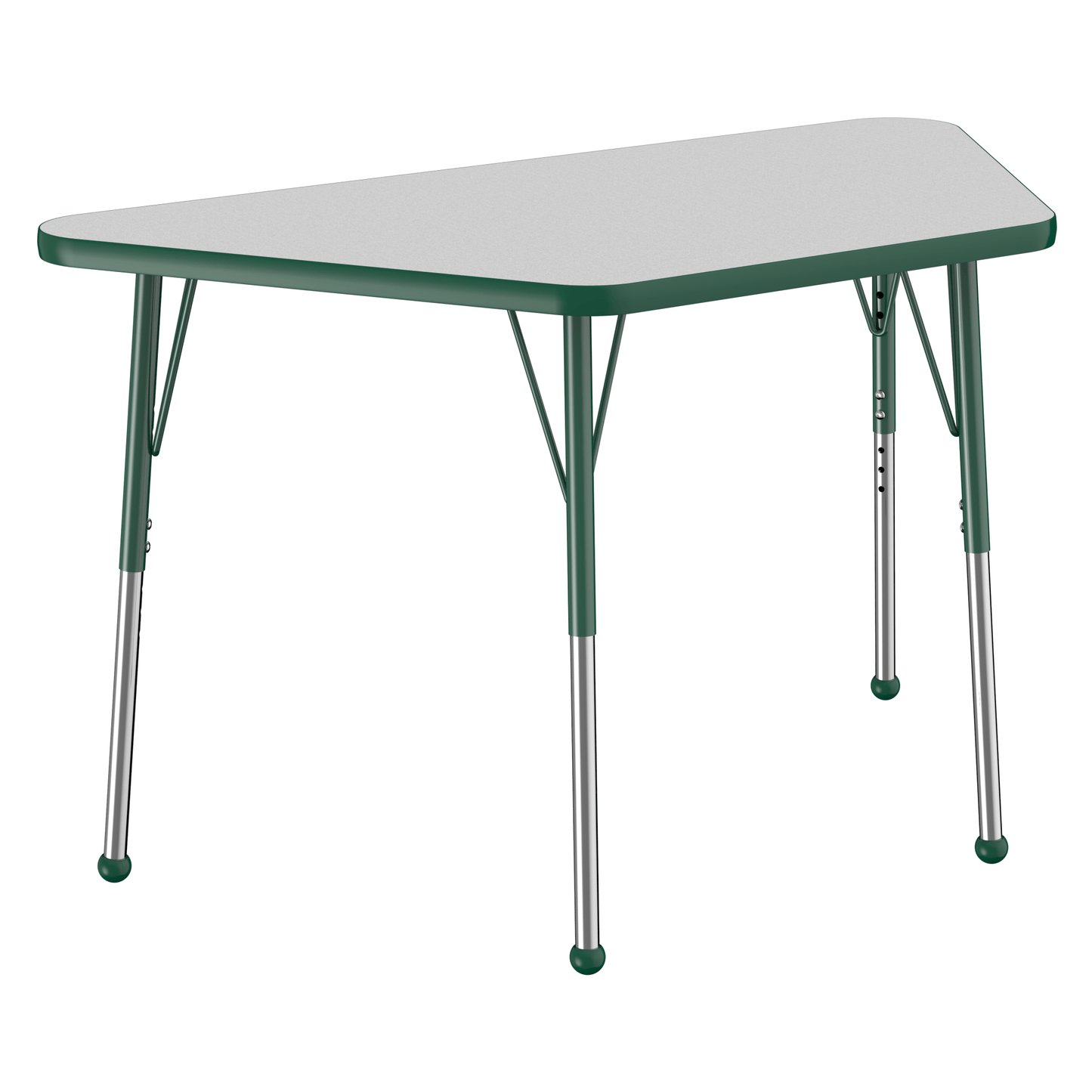FDP 24" x 48" Trapezoid T - Molding Activity Table with Adjustable Standard Ball Glide Legs (FDP - 10067 - XX) - SchoolOutlet