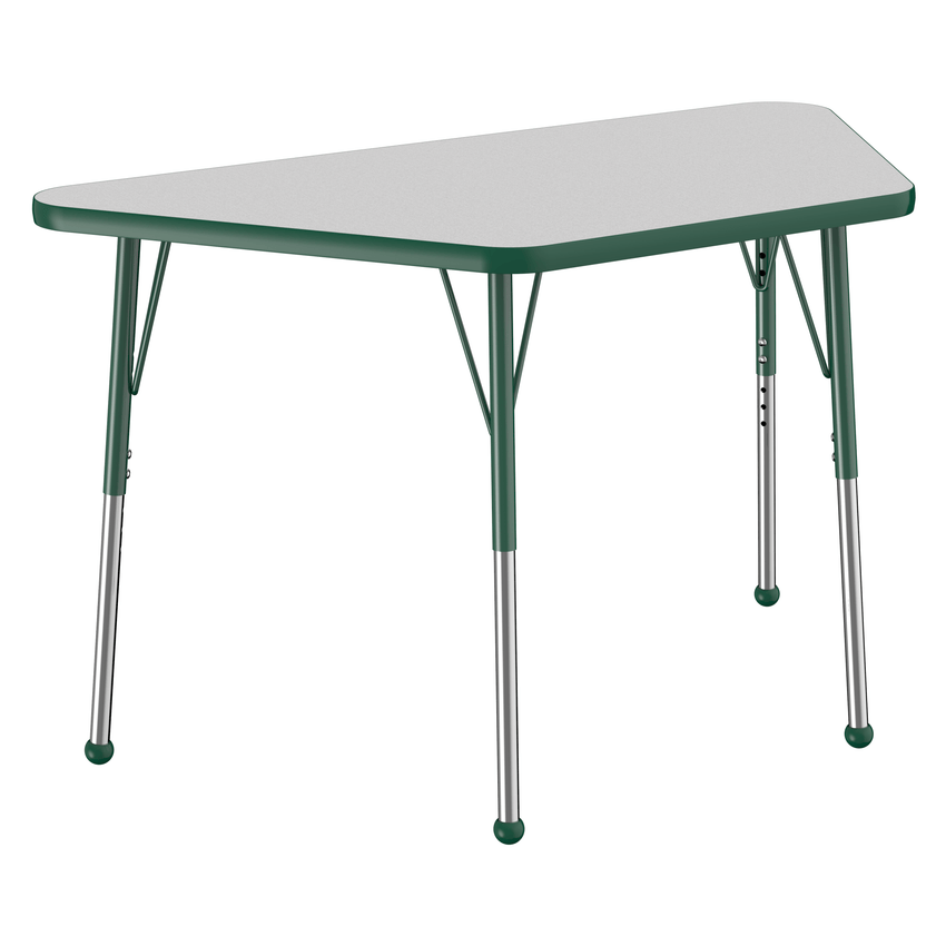 FDP 24" x 48" Trapezoid T - Molding Activity Table with Adjustable Standard Ball Glide Legs (FDP - 10067 - XX) - SchoolOutlet