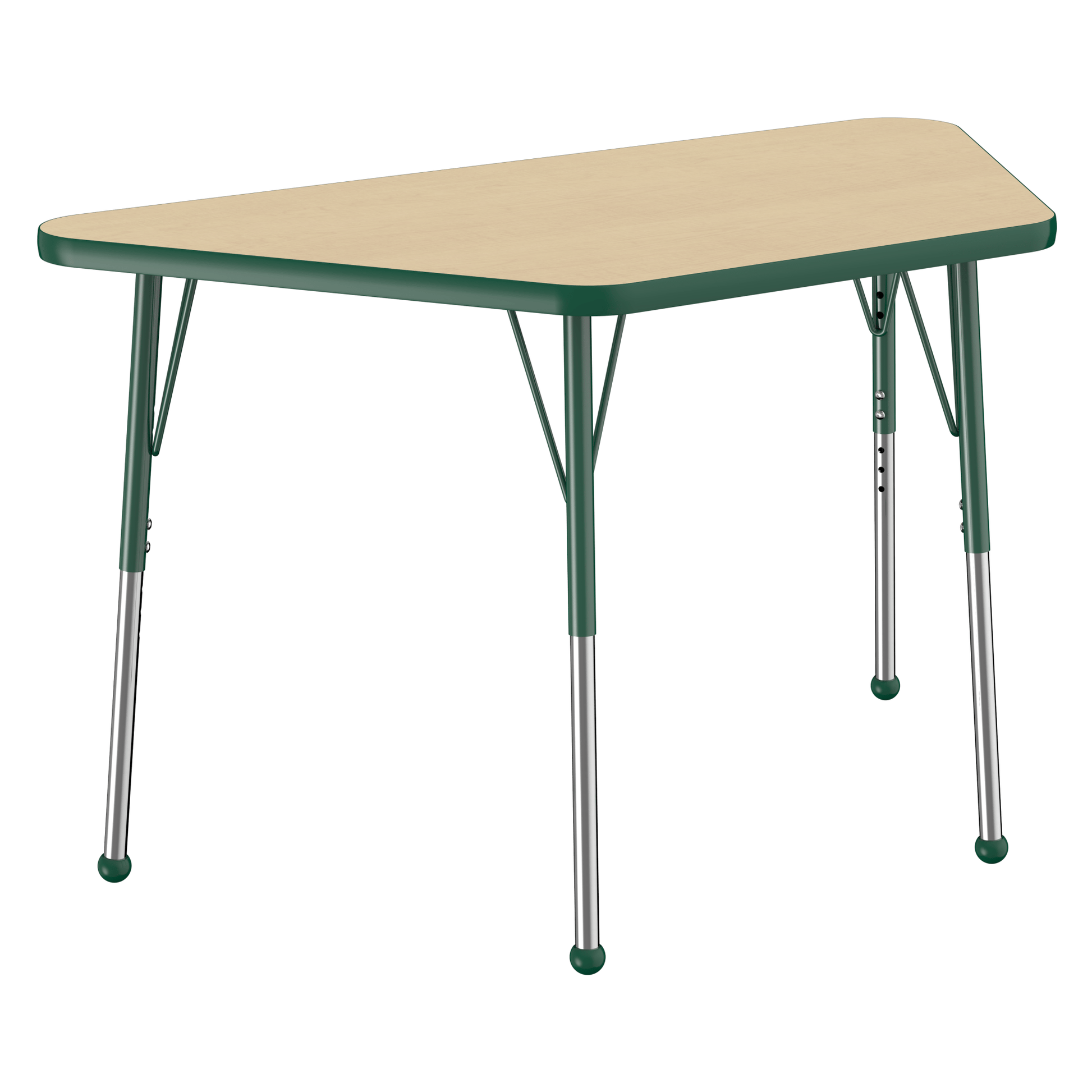 FDP 24" x 48" Trapezoid T - Molding Activity Table with Adjustable Standard Ball Glide Legs (FDP - 10067 - XX) - SchoolOutlet