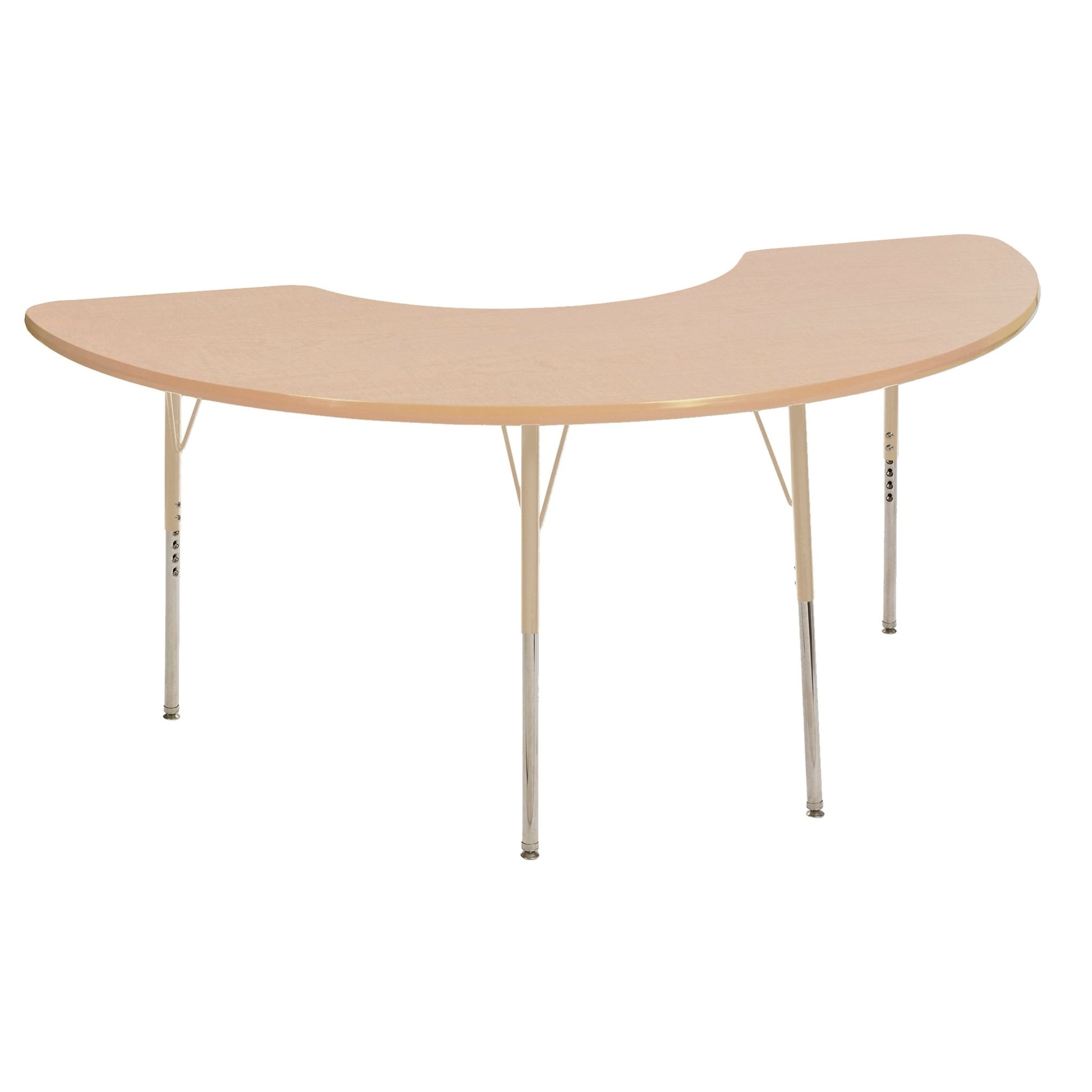 FDP 36" x 72" Half Moon T - Molding Activity Table with Adjustable Standard Swivel Glide Legs (FDP - 10077 - XX) - SchoolOutlet