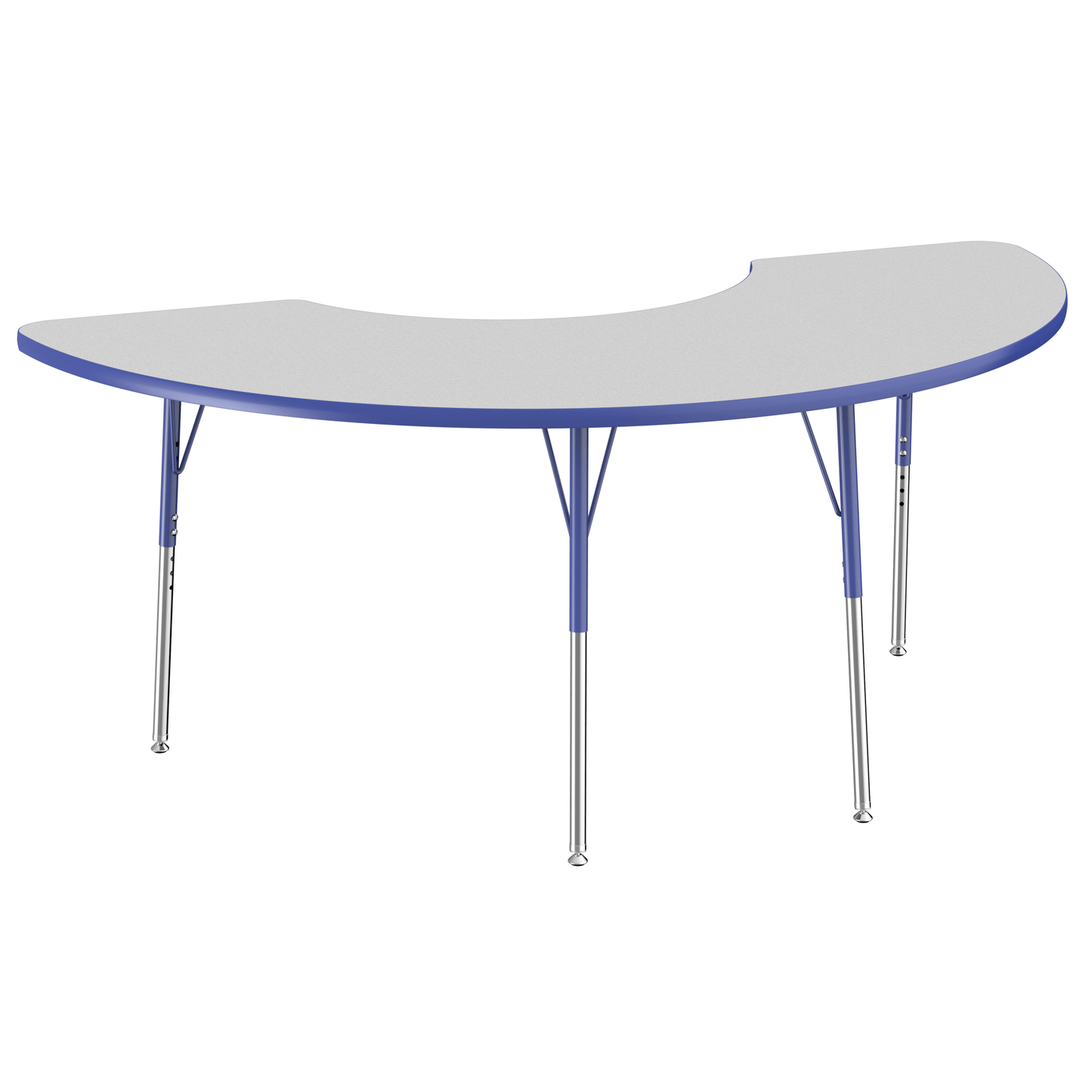 FDP 36" x 72" Half Moon T - Molding Activity Table with Adjustable Standard Swivel Glide Legs (FDP - 10077 - XX) - SchoolOutlet
