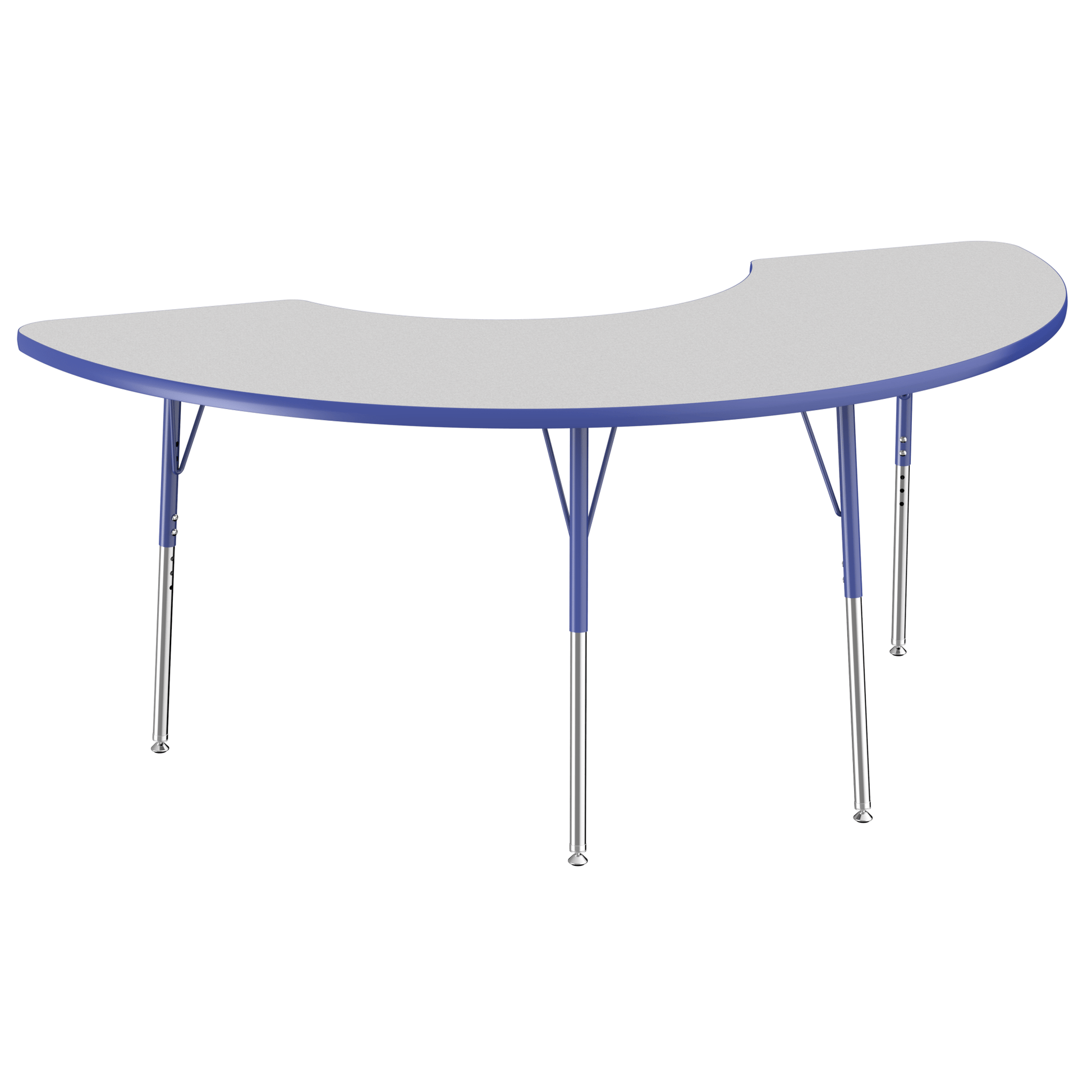 FDP 36" x 72" Half Moon T - Molding Activity Table with Adjustable Standard Swivel Glide Legs (FDP - 10077 - XX) - SchoolOutlet