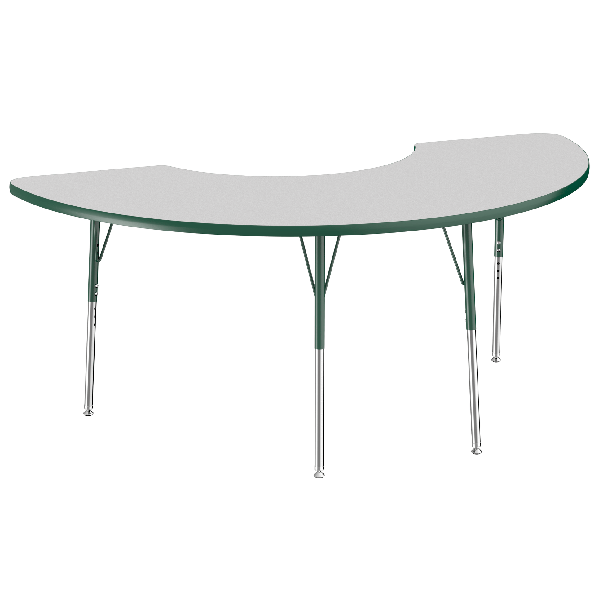 FDP 36" x 72" Half Moon T - Molding Activity Table with Adjustable Standard Swivel Glide Legs (FDP - 10077 - XX) - SchoolOutlet