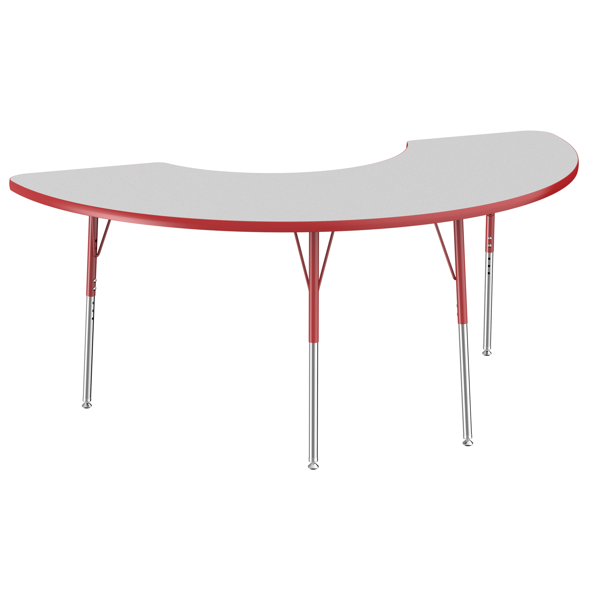 FDP 36" x 72" Half Moon T - Molding Activity Table with Adjustable Standard Swivel Glide Legs (FDP - 10077 - XX) - SchoolOutlet