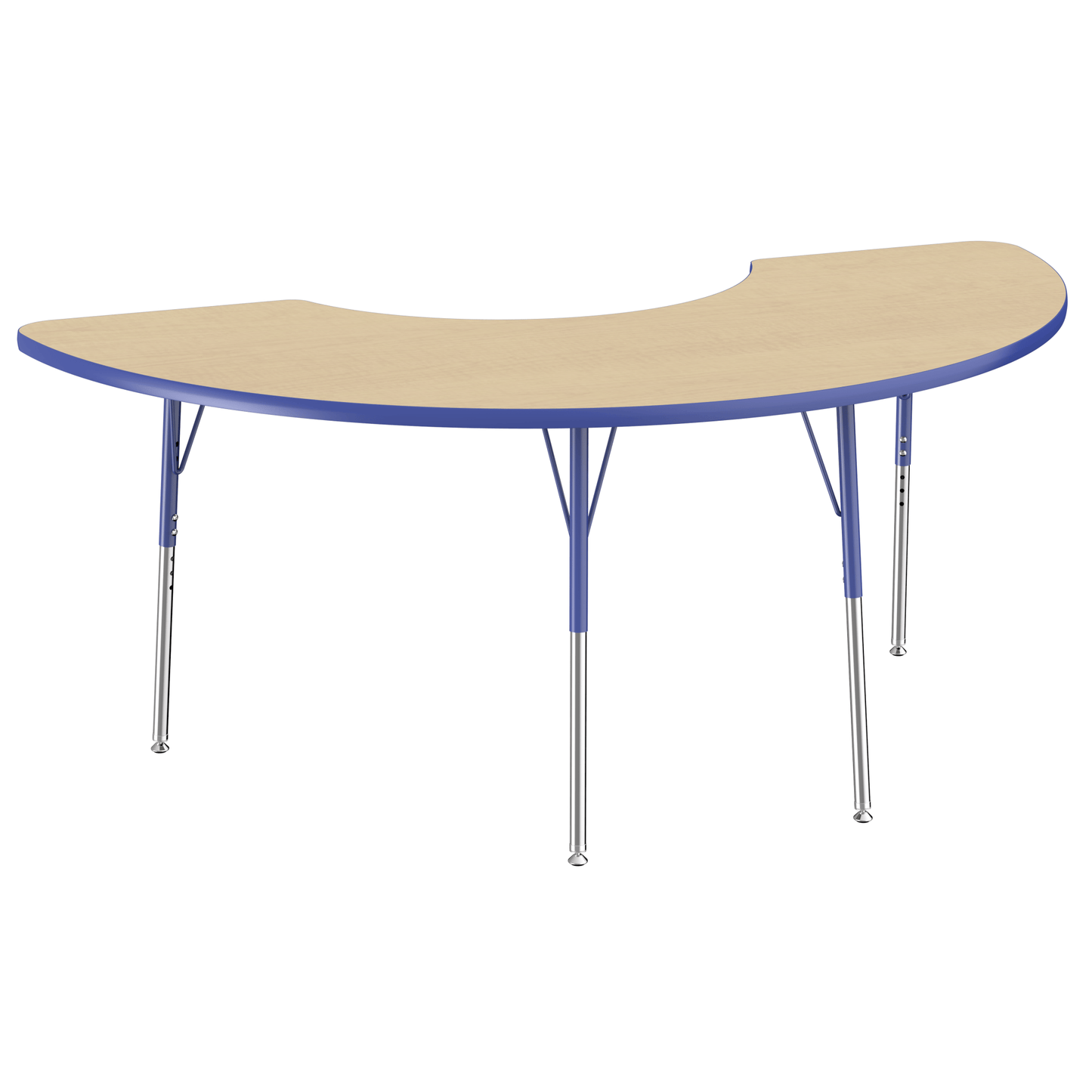 FDP 36" x 72" Half Moon T - Molding Activity Table with Adjustable Standard Swivel Glide Legs (FDP - 10077 - XX) - SchoolOutlet
