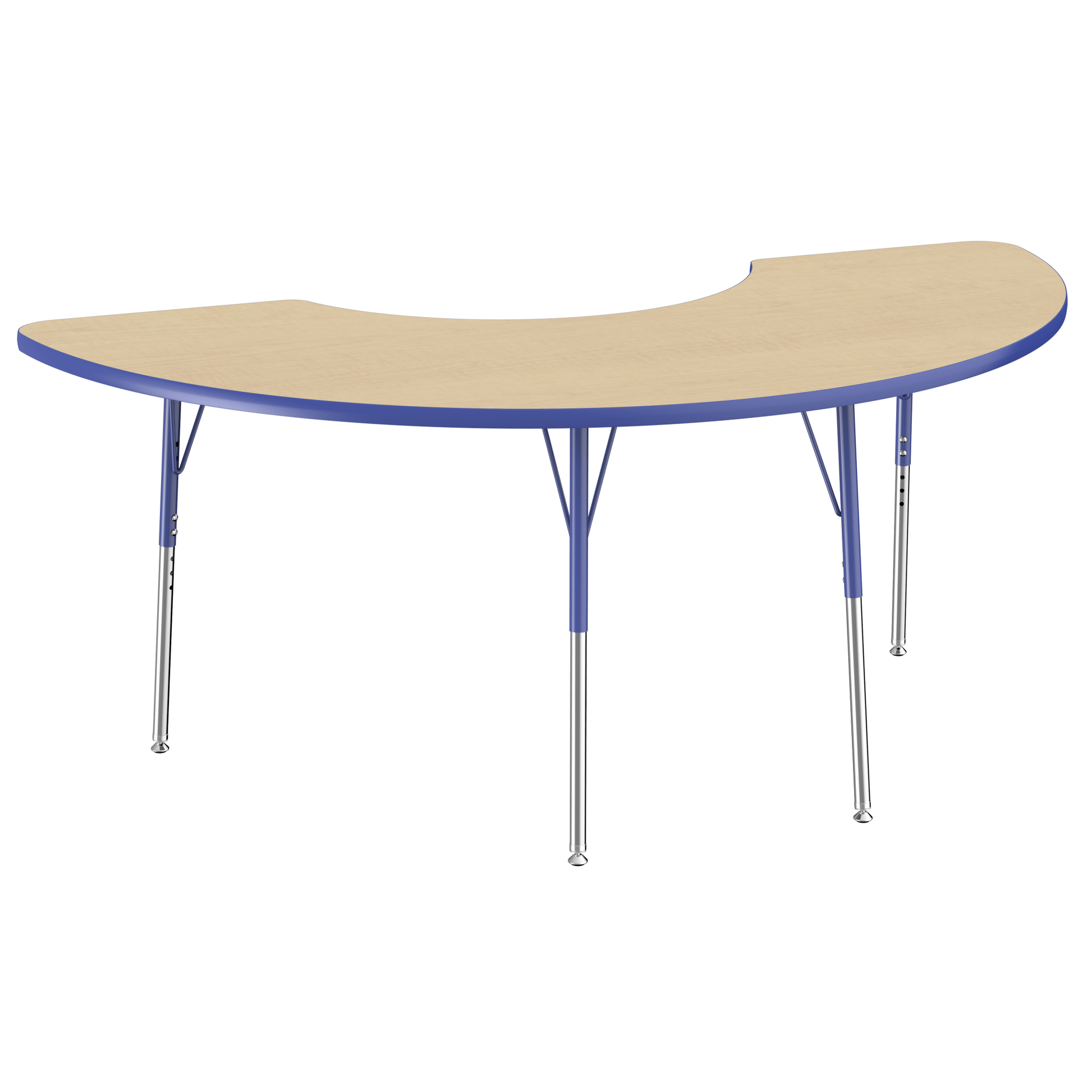 FDP 36" x 72" Half Moon T - Molding Activity Table with Adjustable Standard Swivel Glide Legs (FDP - 10077 - XX) - SchoolOutlet