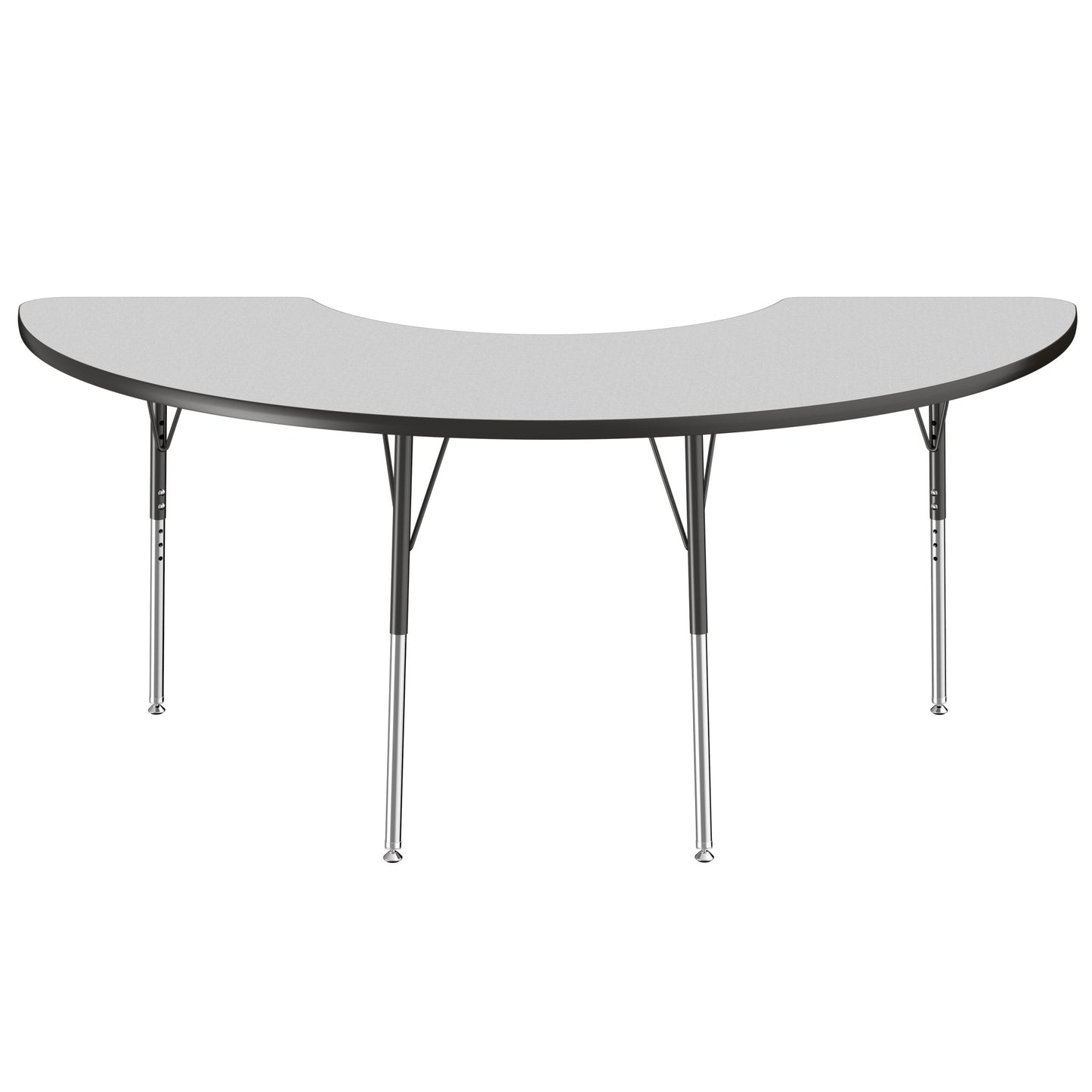 FDP 36" x 72" Half Moon T - Molding Activity Table with Adjustable Standard Swivel Glide Legs (FDP - 10077 - XX) - SchoolOutlet