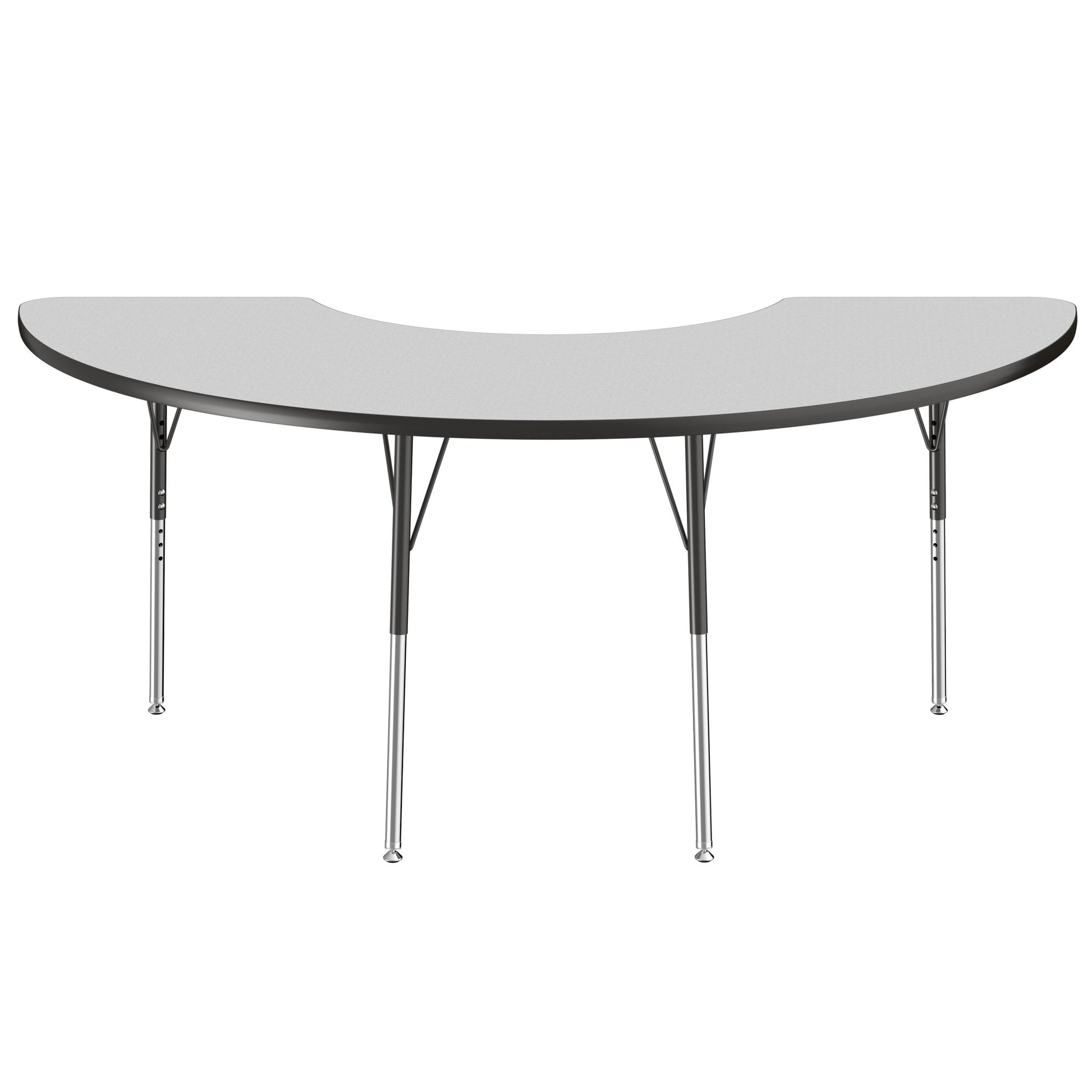 FDP 36" x 72" Half Moon T - Molding Activity Table with Adjustable Standard Swivel Glide Legs (FDP - 10077 - XX) - SchoolOutlet