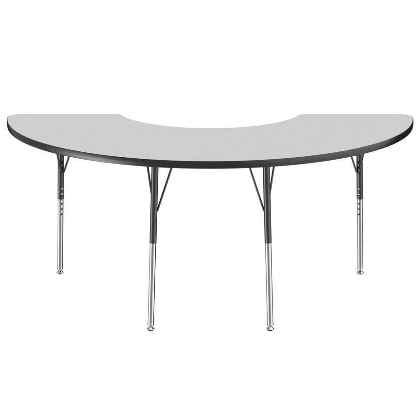 FDP 36" x 72" Half Moon T - Molding Activity Table with Adjustable Standard Swivel Glide Legs (FDP - 10077 - XX) - SchoolOutlet