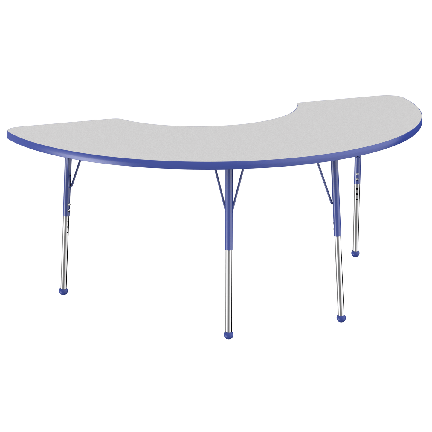 FDP 36" x 72" Half Moon T - Molding Activity Table with Adjustable Standard Ball Glide Legs (FDP - 10078 - XX) - SchoolOutlet