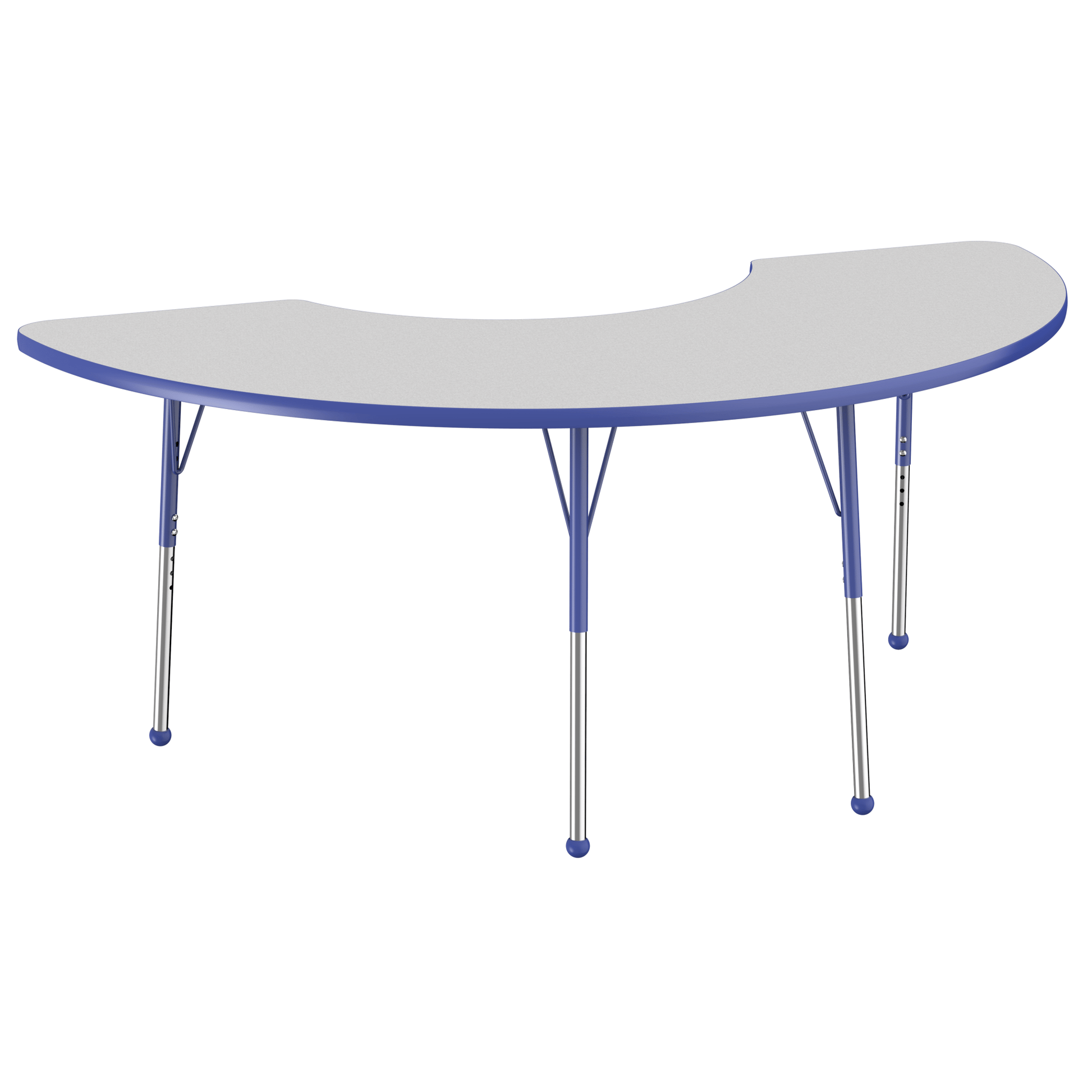 FDP 36" x 72" Half Moon T - Molding Activity Table with Adjustable Standard Ball Glide Legs (FDP - 10078 - XX) - SchoolOutlet