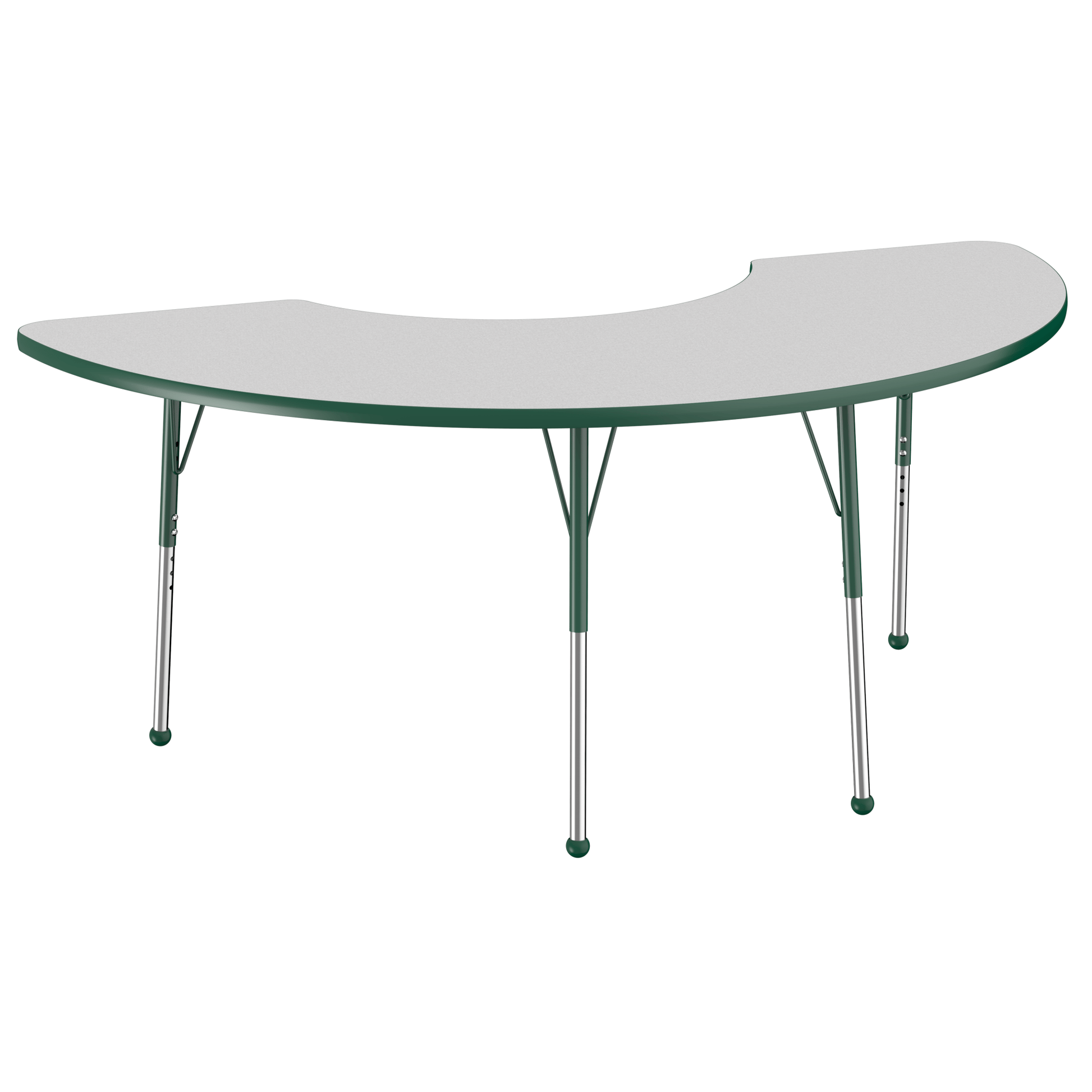 FDP 36" x 72" Half Moon T - Molding Activity Table with Adjustable Standard Ball Glide Legs (FDP - 10078 - XX) - SchoolOutlet