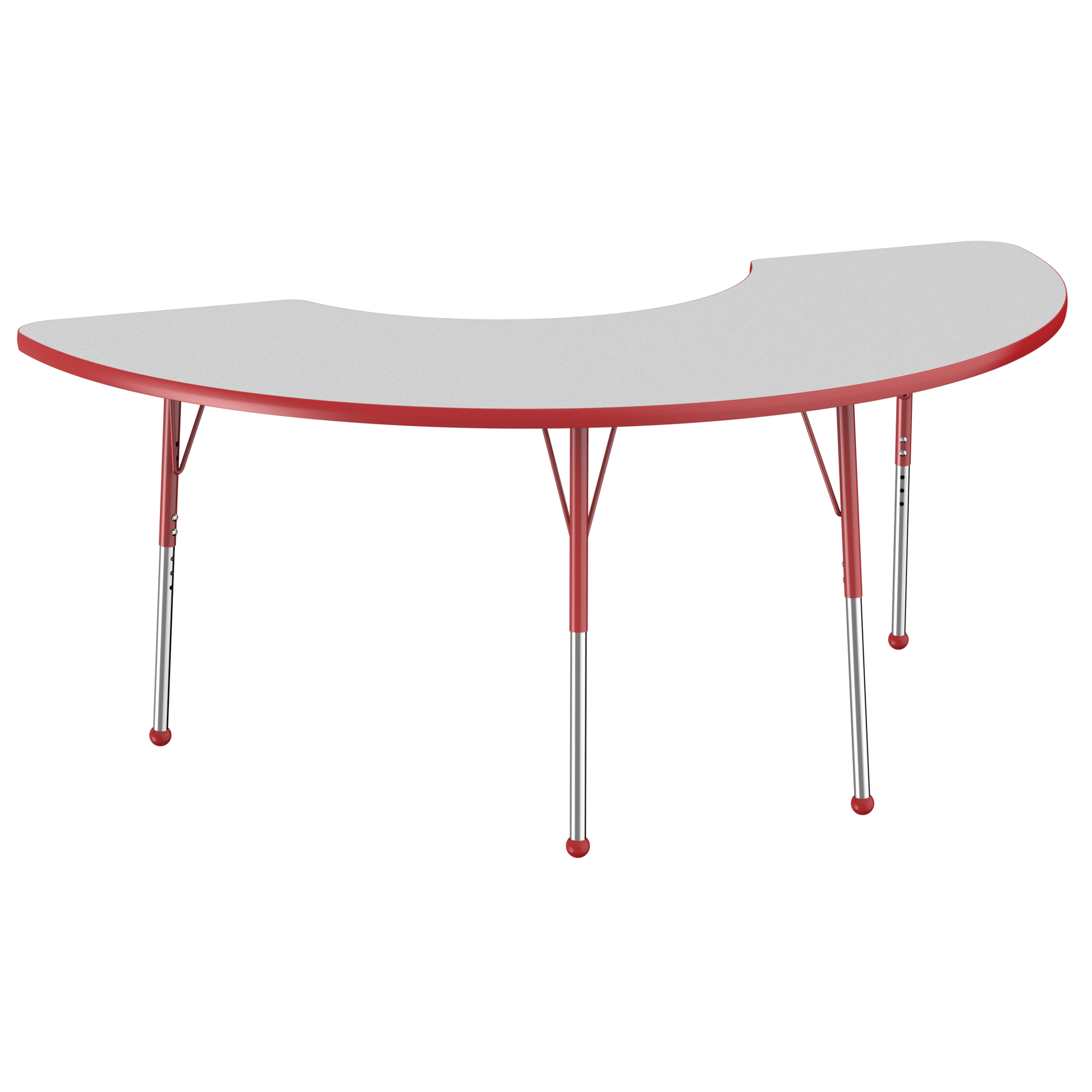 FDP 36" x 72" Half Moon T - Molding Activity Table with Adjustable Standard Ball Glide Legs (FDP - 10078 - XX) - SchoolOutlet