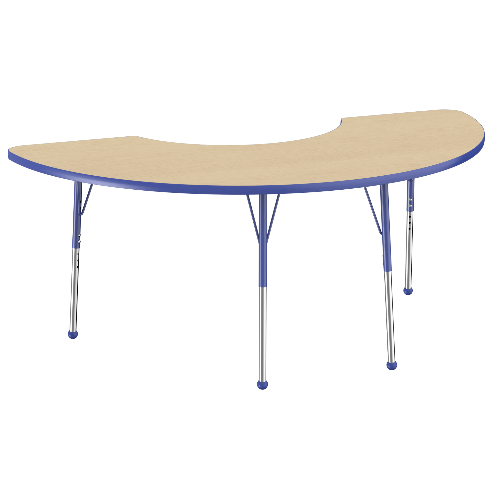 FDP 36" x 72" Half Moon T - Molding Activity Table with Adjustable Standard Ball Glide Legs (FDP - 10078 - XX) - SchoolOutlet