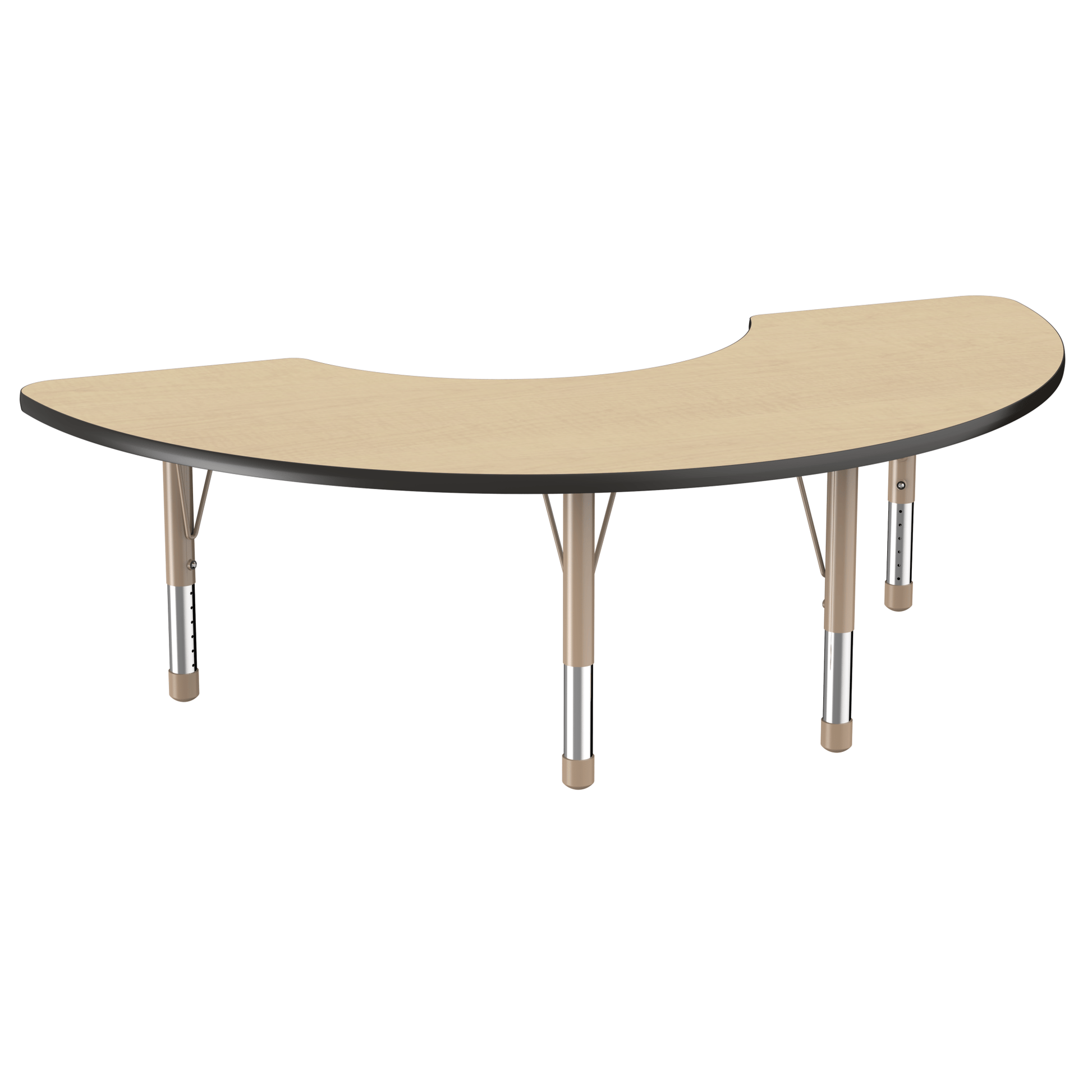 FDP 36" x 72" Half Moon T - Molding Activity Table with Adjustable Chunky Legs (FDP - 10079 - XX) - SchoolOutlet