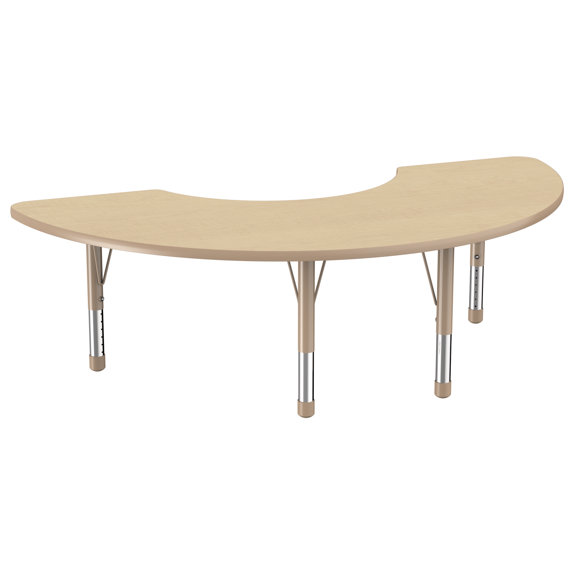 FDP 36" x 72" Half Moon T - Molding Activity Table with Adjustable Chunky Legs (FDP - 10079 - XX) - SchoolOutlet