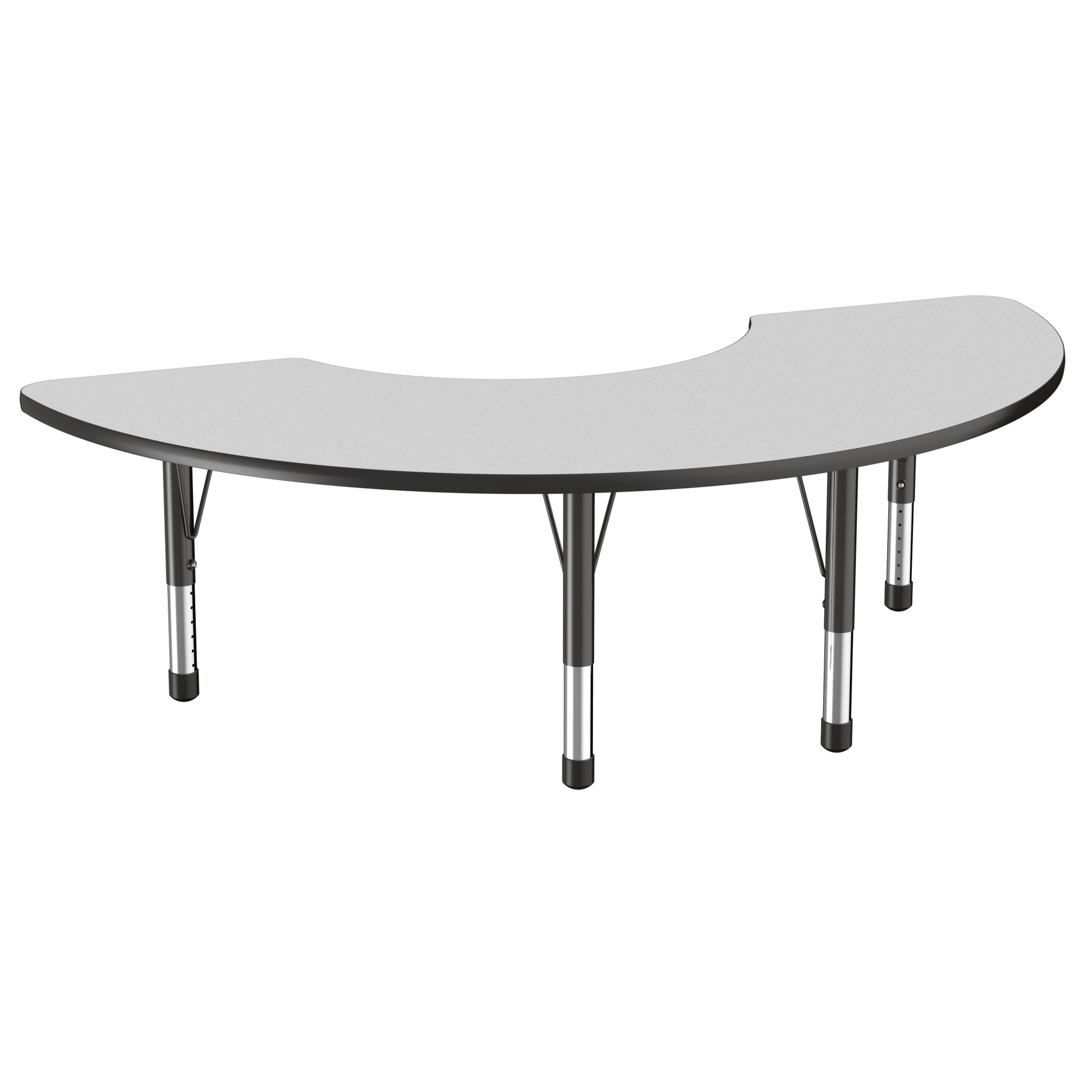 FDP 36" x 72" Half Moon T - Molding Activity Table with Adjustable Chunky Legs (FDP - 10079 - XX) - SchoolOutlet