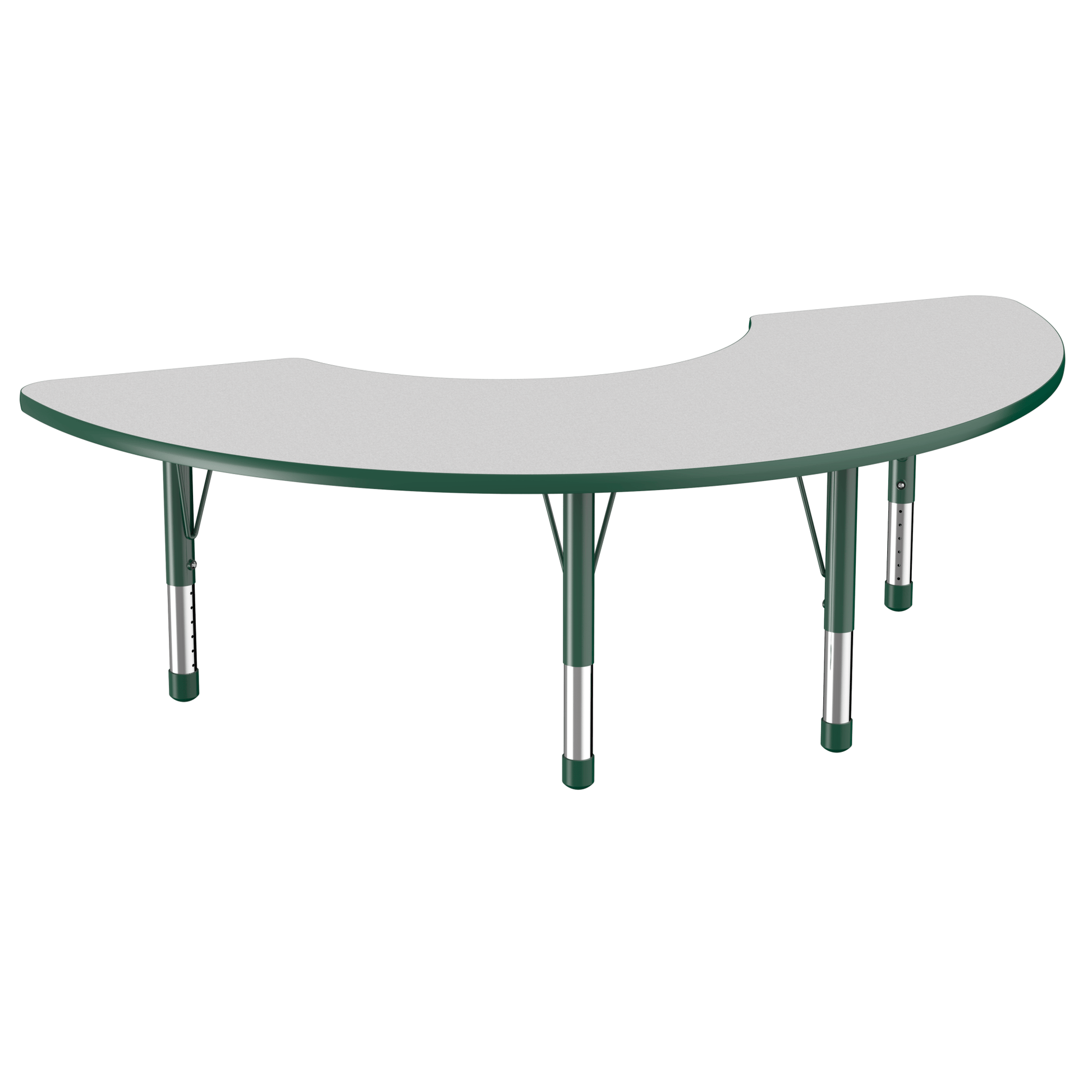 FDP 36" x 72" Half Moon T - Molding Activity Table with Adjustable Chunky Legs (FDP - 10079 - XX) - SchoolOutlet