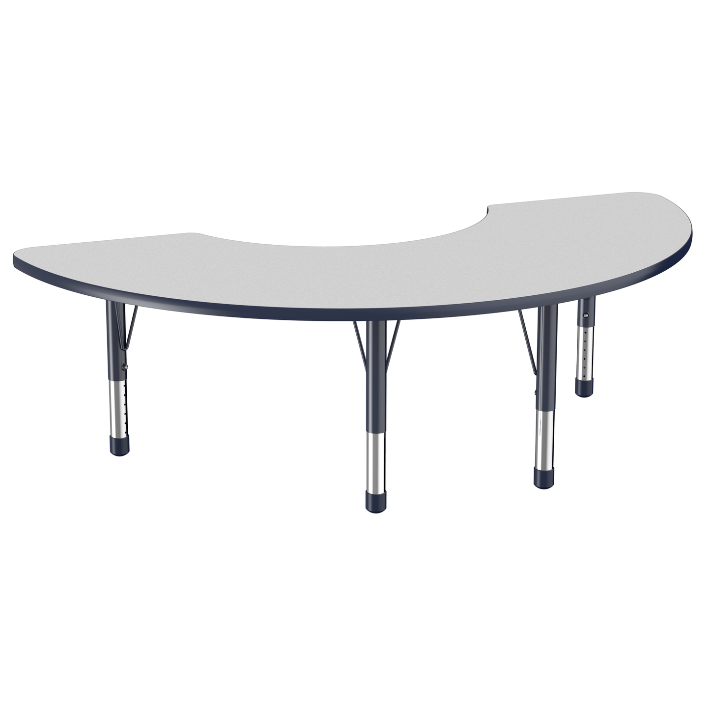 FDP 36" x 72" Half Moon T - Molding Activity Table with Adjustable Chunky Legs (FDP - 10079 - XX) - SchoolOutlet