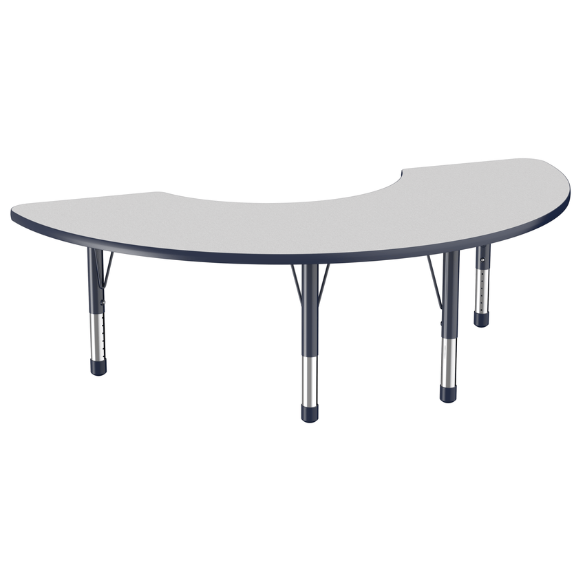 FDP 36" x 72" Half Moon T - Molding Activity Table with Adjustable Chunky Legs (FDP - 10079 - XX) - SchoolOutlet