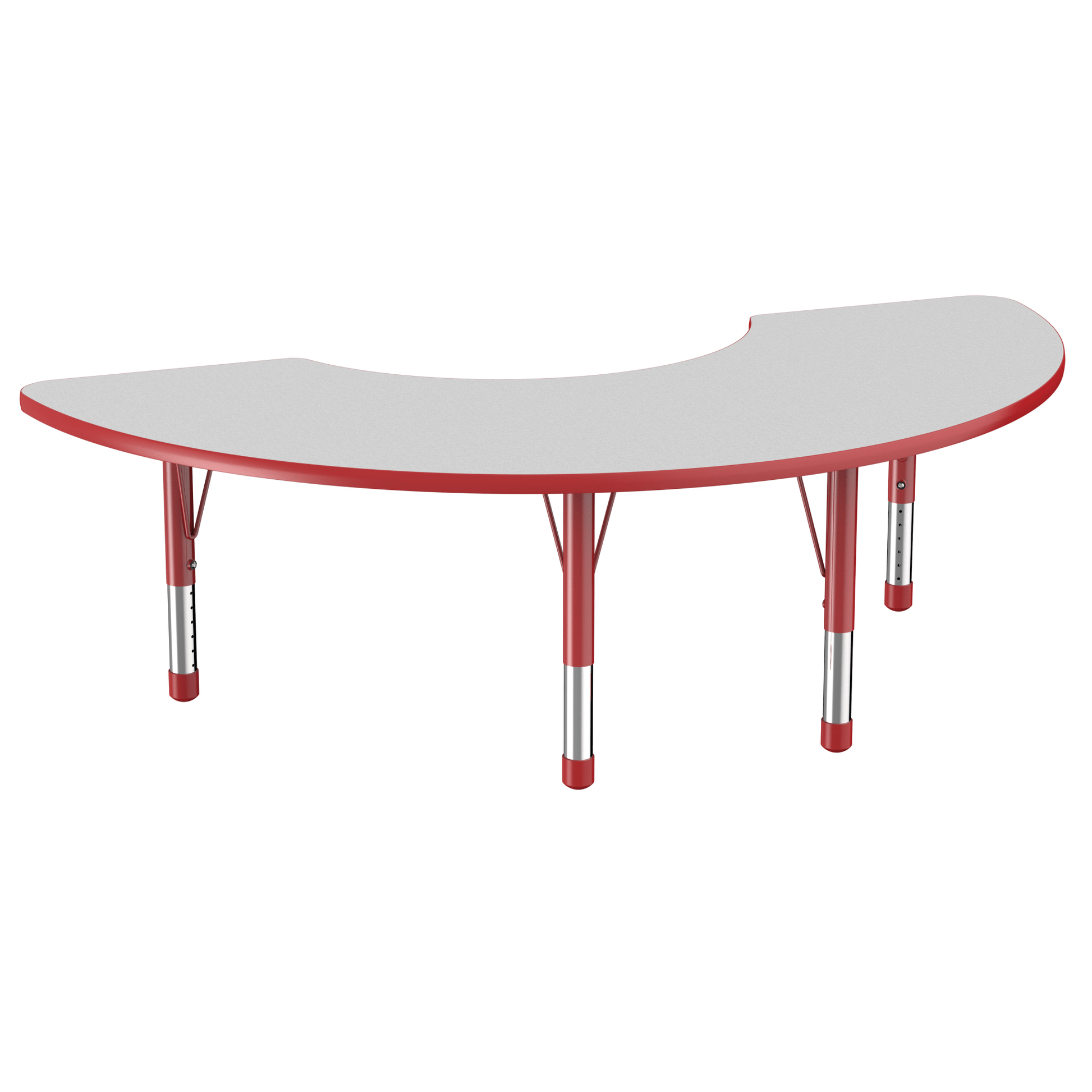 FDP 36" x 72" Half Moon T - Molding Activity Table with Adjustable Chunky Legs (FDP - 10079 - XX) - SchoolOutlet