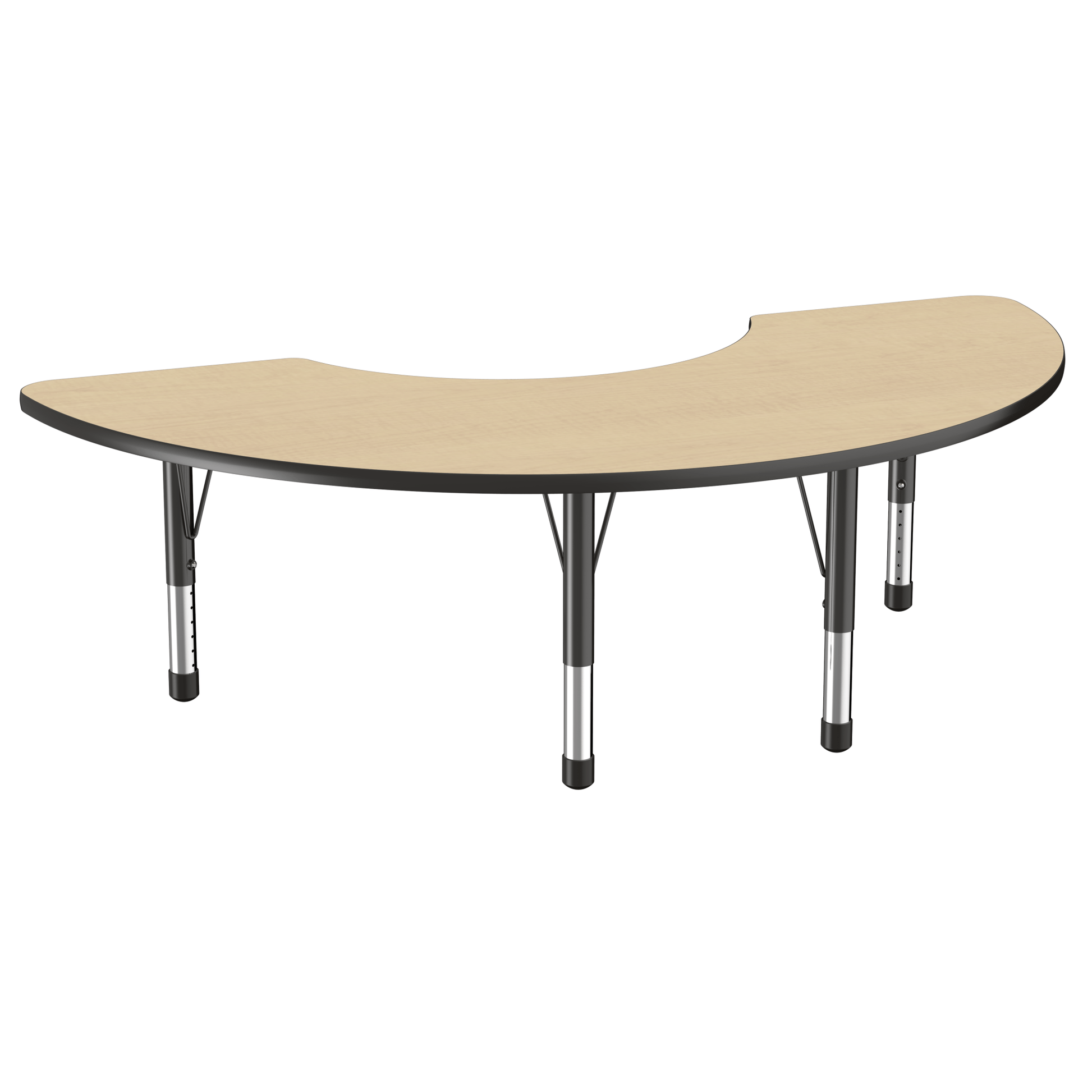 FDP 36" x 72" Half Moon T - Molding Activity Table with Adjustable Chunky Legs (FDP - 10079 - XX) - SchoolOutlet