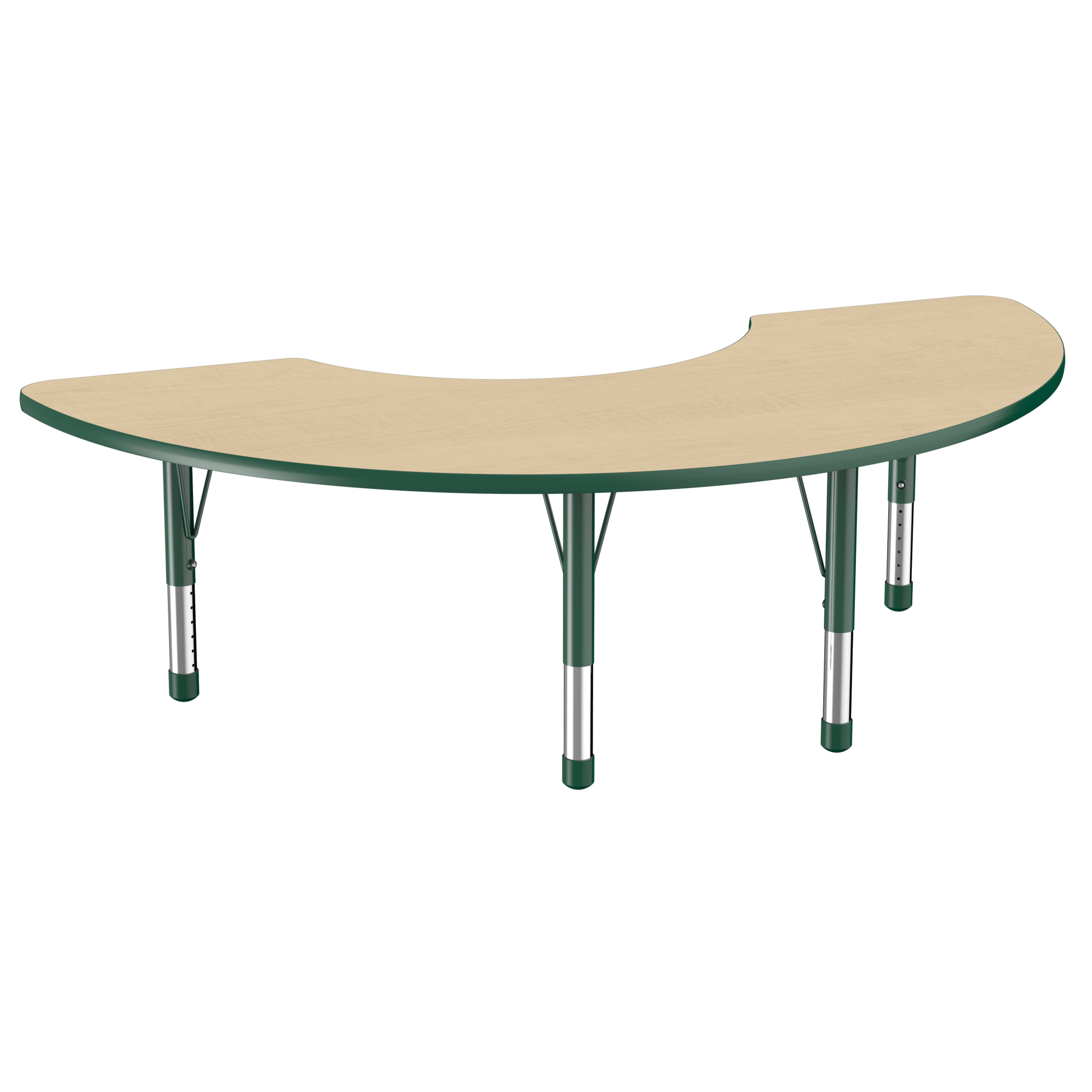 FDP 36" x 72" Half Moon T - Molding Activity Table with Adjustable Chunky Legs (FDP - 10079 - XX) - SchoolOutlet